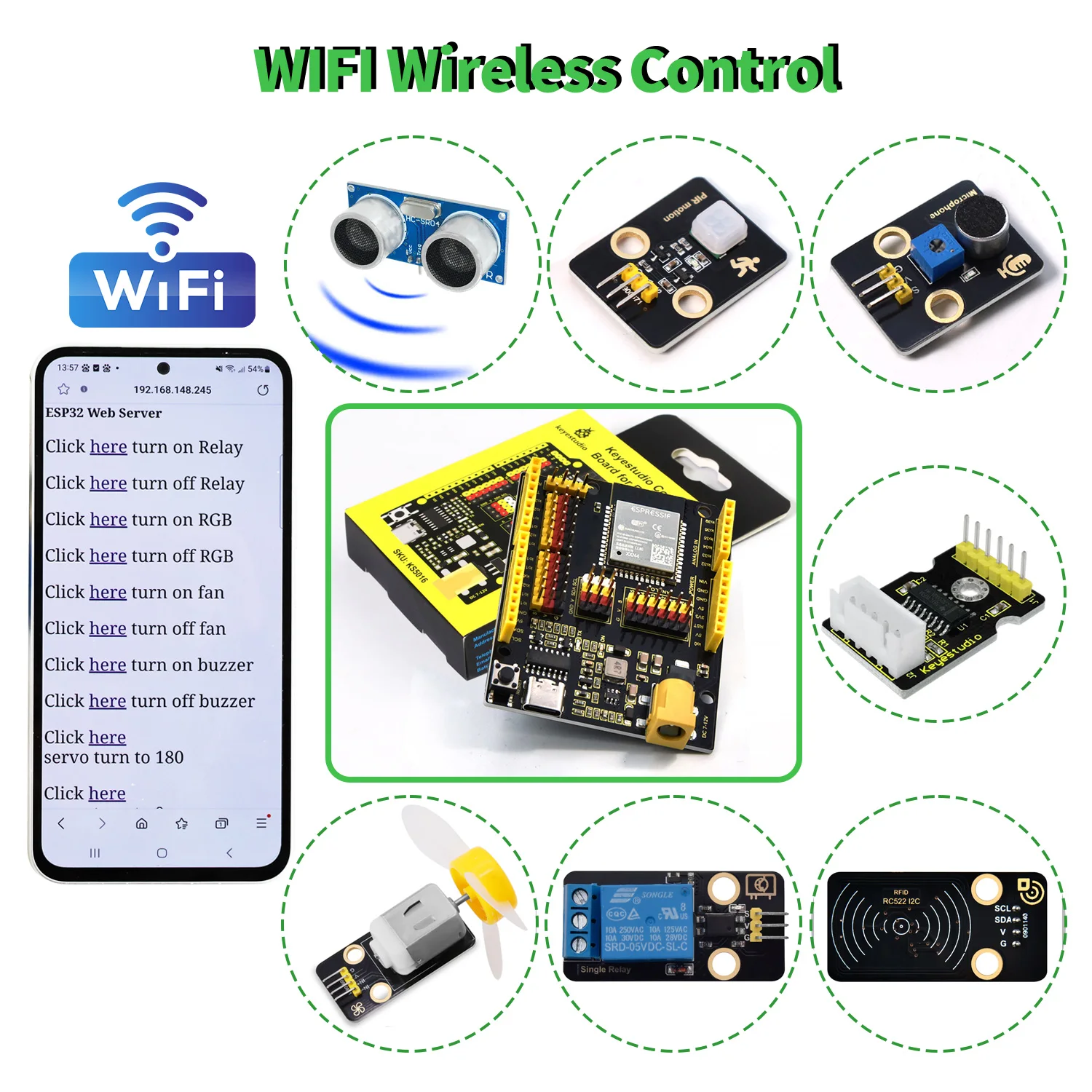 Keyestudio IOT ESP32 Learning Kit For Arduino ESP32 All-in-One Learning +134 Projects Support MicroPython&Arduino C Programming Keyestudio IOT ESP32 Learning Kit For Arduino ESP32 All-in-One Learning +134 Projects Support MicroPython&Arduino C Programming