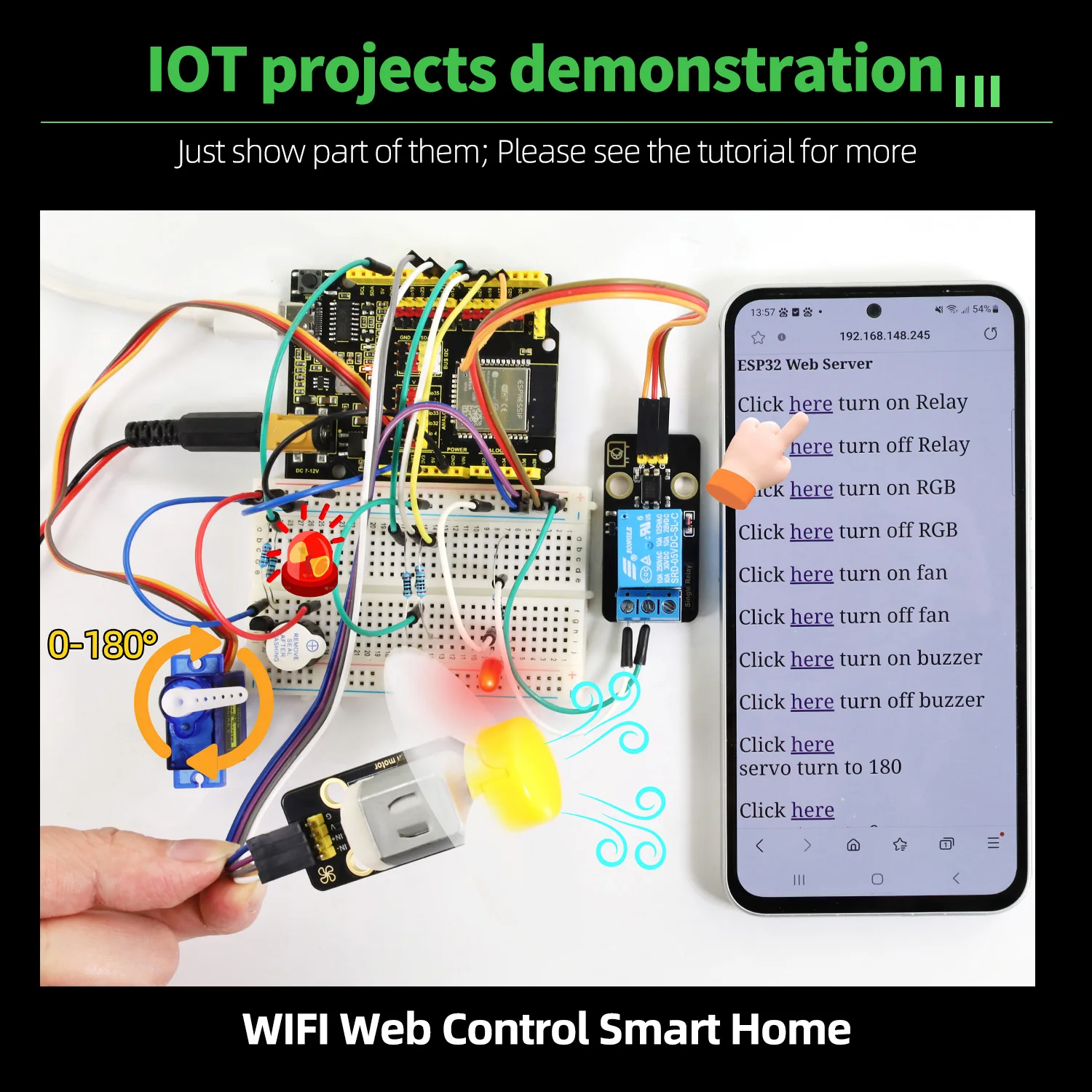Keyestudio IOT ESP32 Learning Kit For Arduino ESP32 All-in-One Learning +134 Projects Support MicroPython&Arduino C Programming