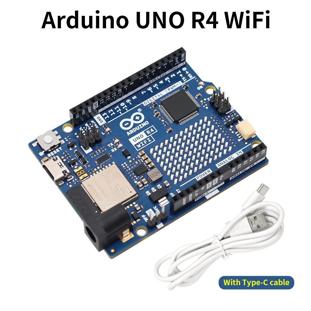 Original Arduino UNO R4 WiFi/Arduino UNO R4 WiFi Arduino Controller Development Board Programming Learning Board with USB Cable Original Arduino UNO R4 WiFi/Arduino UNO R4 WiFi Arduino Controller Development Board Programming Learning Board with USB Cable