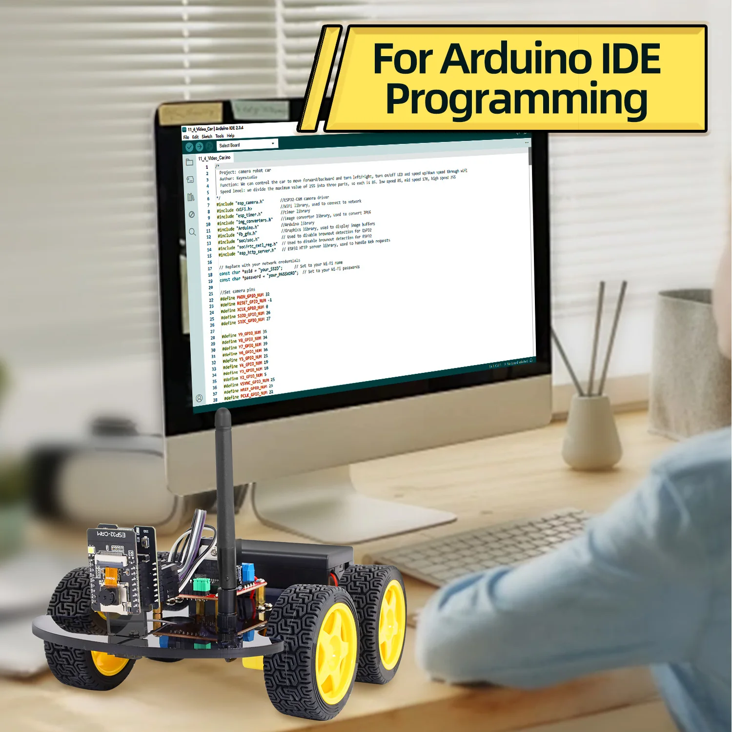 Keyestudio ESP32-Cam 4WD&2WD Robot Car Kit WIFI&Camera Smart Car For Arduino ESP32 Robot Study Programming Project Robotic Kit Keyestudio ESP32-Cam 4WD&2WD Robot Car Kit WIFI&Camera Smart Car For Arduino ESP32 Robot Study Programming Project Robotic Kit