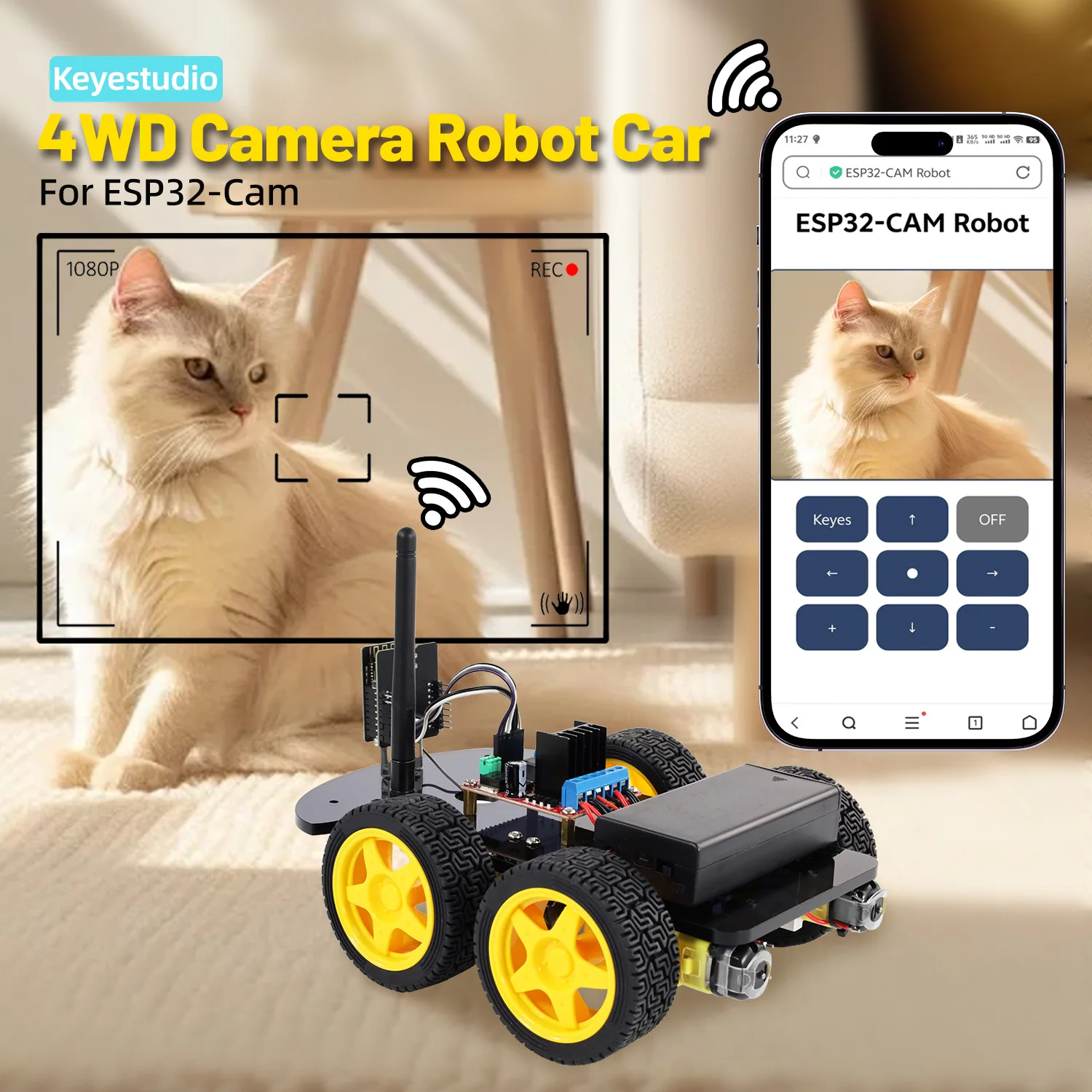 Keyestudio ESP32-Cam 4WD&2WD Robot Car Kit WIFI&Camera Smart Car For Arduino ESP32 Robot Study Programming Project Robotic Kit Keyestudio ESP32-Cam 4WD&2WD Robot Car Kit WIFI&Camera Smart Car For Arduino ESP32 Robot Study Programming Project Robotic Kit