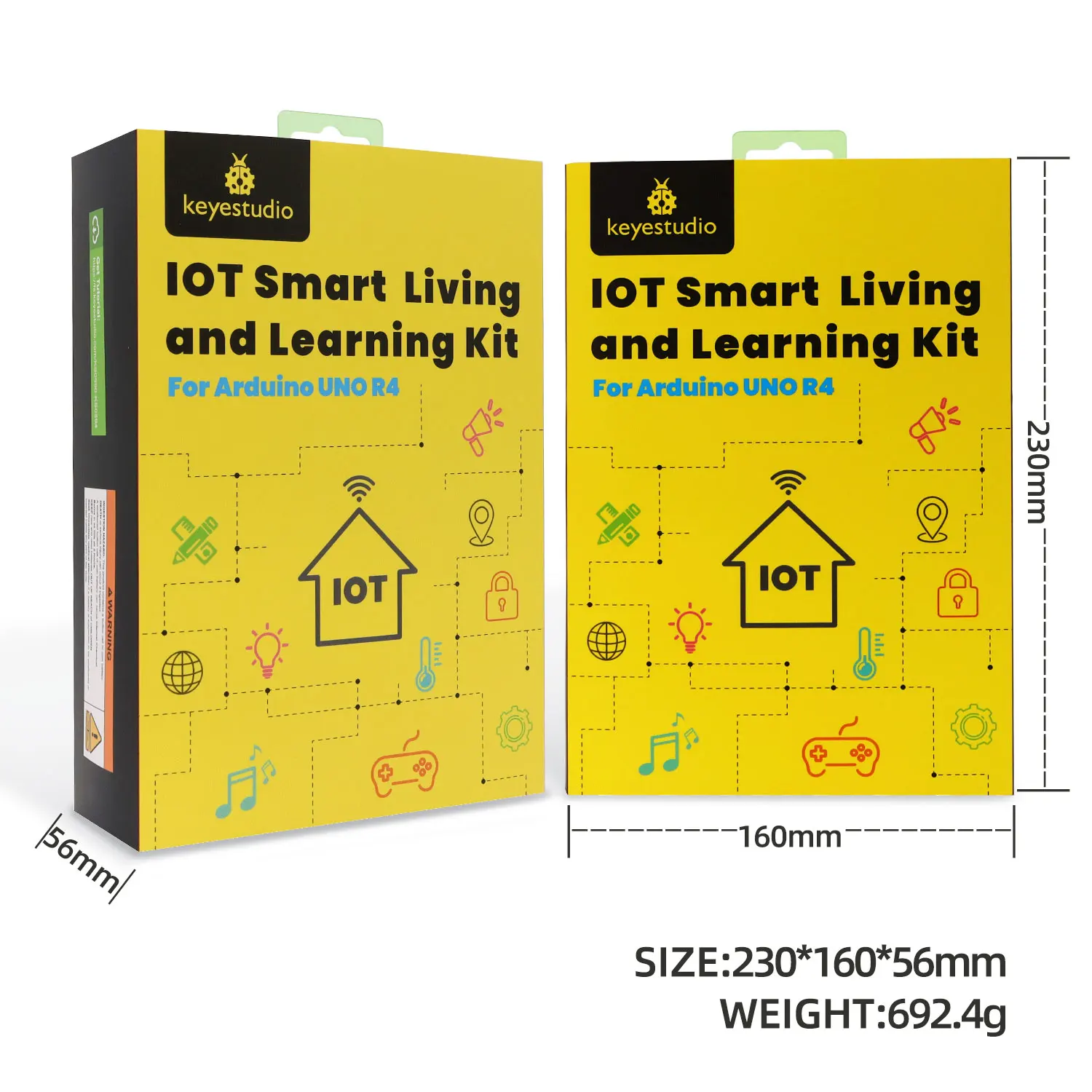 Keyestudio IOT Smart Living Learning Kit+Original Arduino Uno R4 WIFI/Minima Board For Arduino Starter Kit+Tutorial 60 Projects
