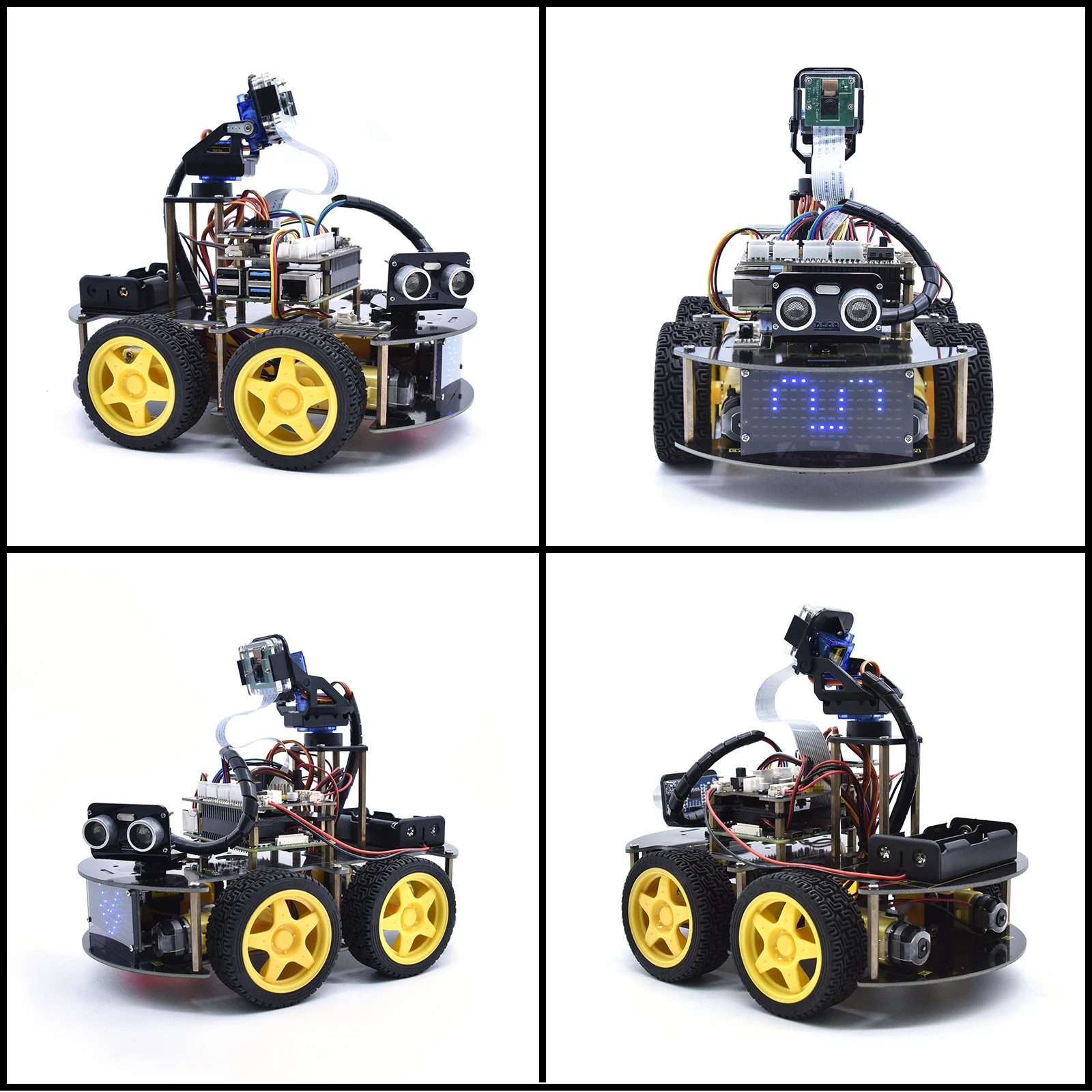 Keyestudio 4WD Smart Robot Car Kit For Raspberry Pi With Megapixels Camera Module and Programming Tutorials( No RPI 4B Board)