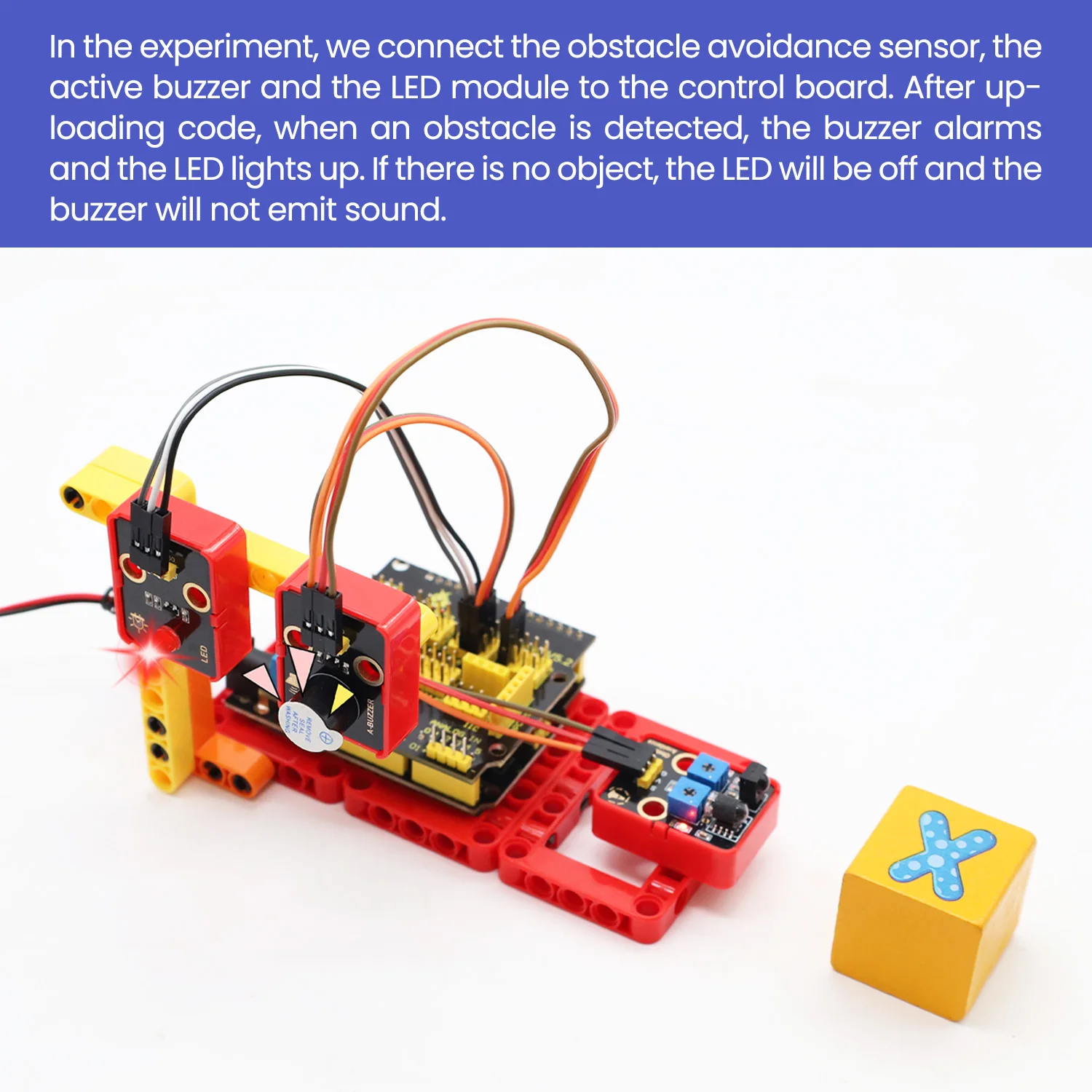 Keyestuio Obstacle Avoidance Sensor For Arduino Programming Projects Compatible Lego Building Blocks