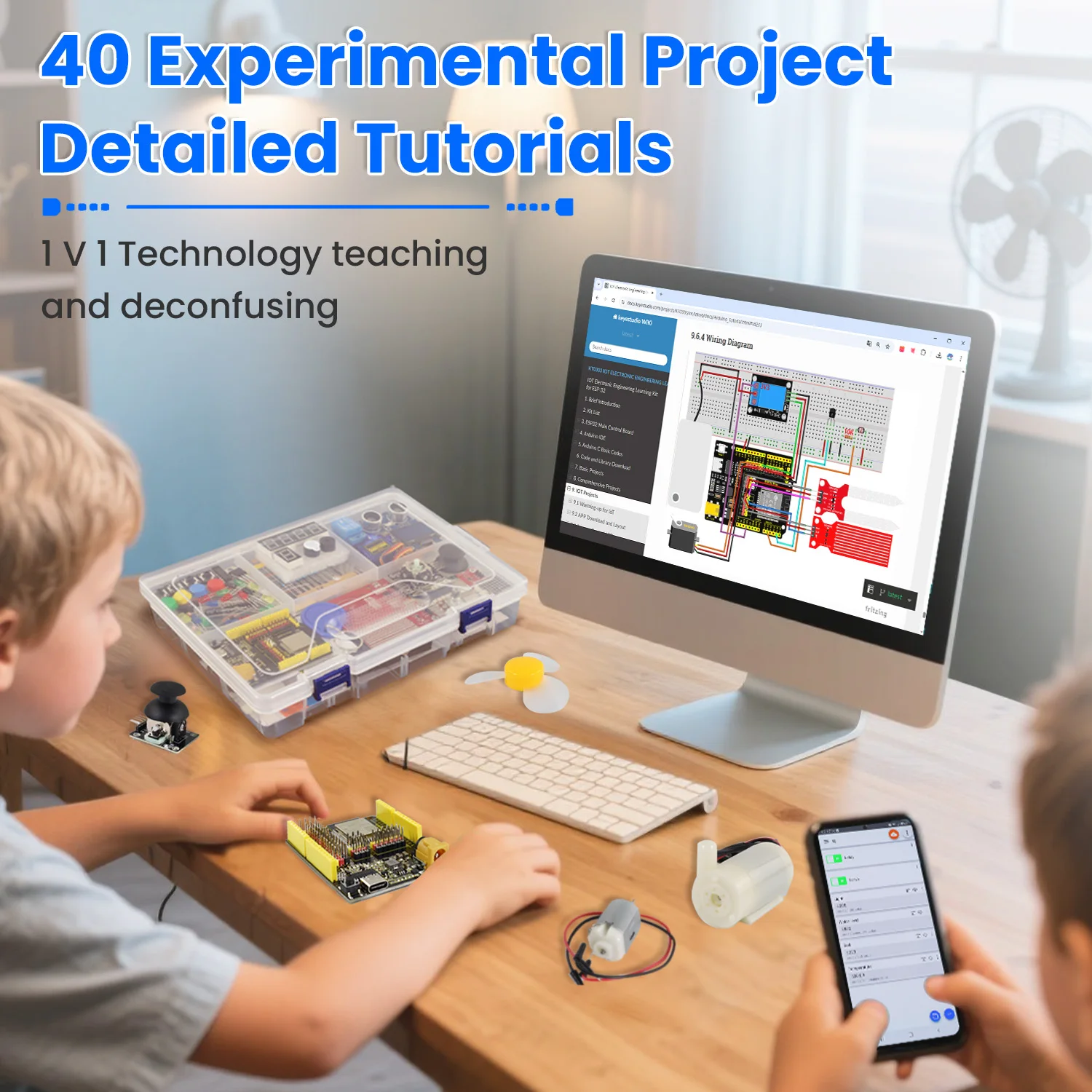 Keyestudio Complete ESP-32 IOT Electronic Engineering Learning Maker Kit+42 Projects Tutorial For Arduino ESP32 C++ Programming