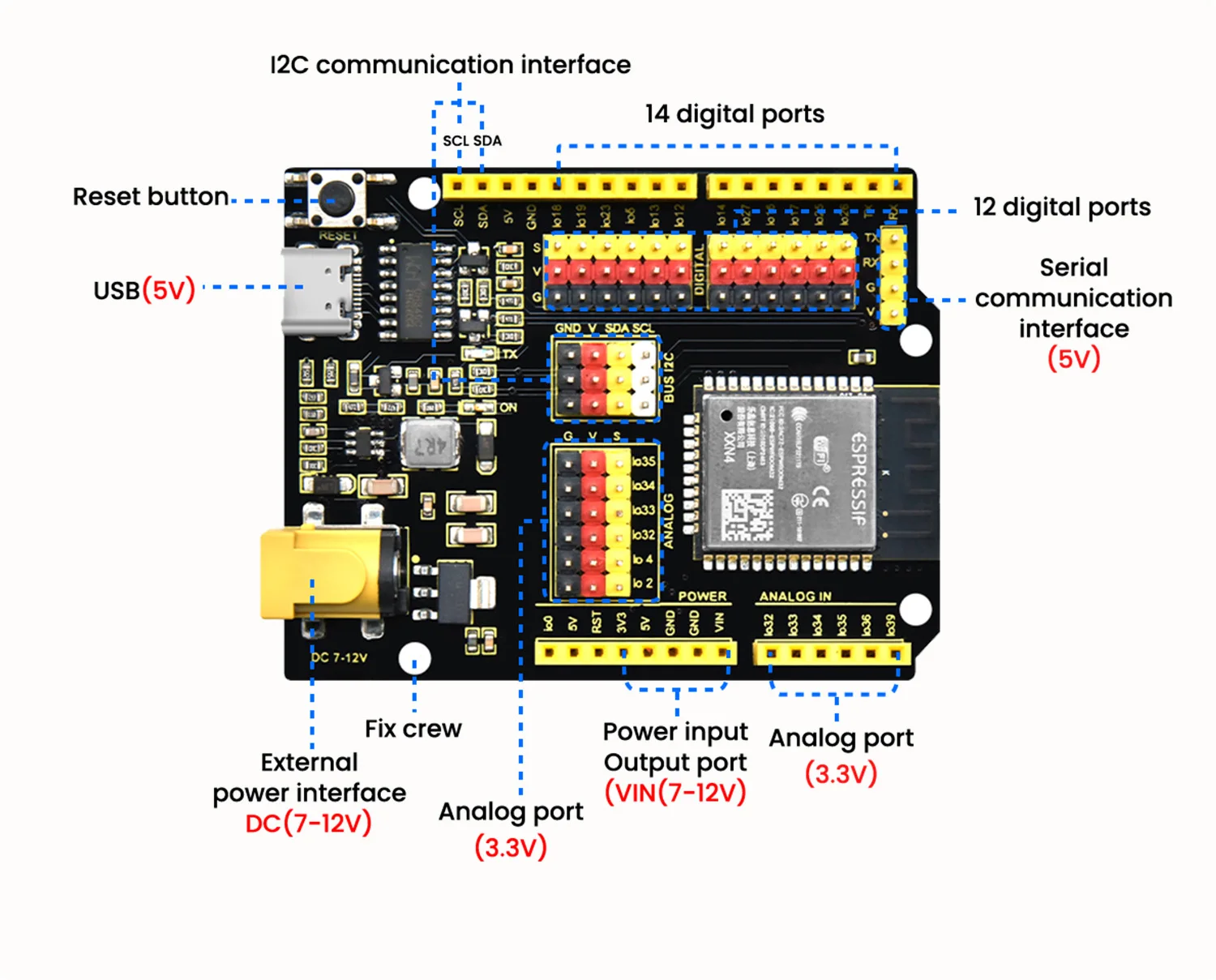 Keyestudio Complete ESP-32 IOT Electronic Engineering Learning Maker Kit+42 Projects Tutorial For Arduino ESP32 C++ Programming