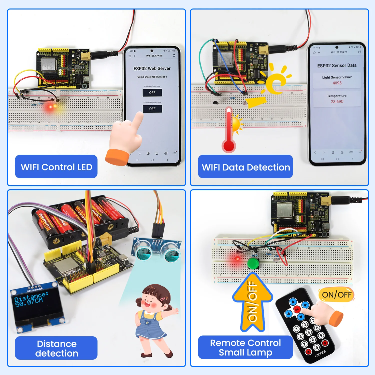 Keyestudio Complete ESP-32 IOT Electronic Engineering Learning Maker Kit+42 Projects Tutorial For Arduino ESP32 C++ Programming