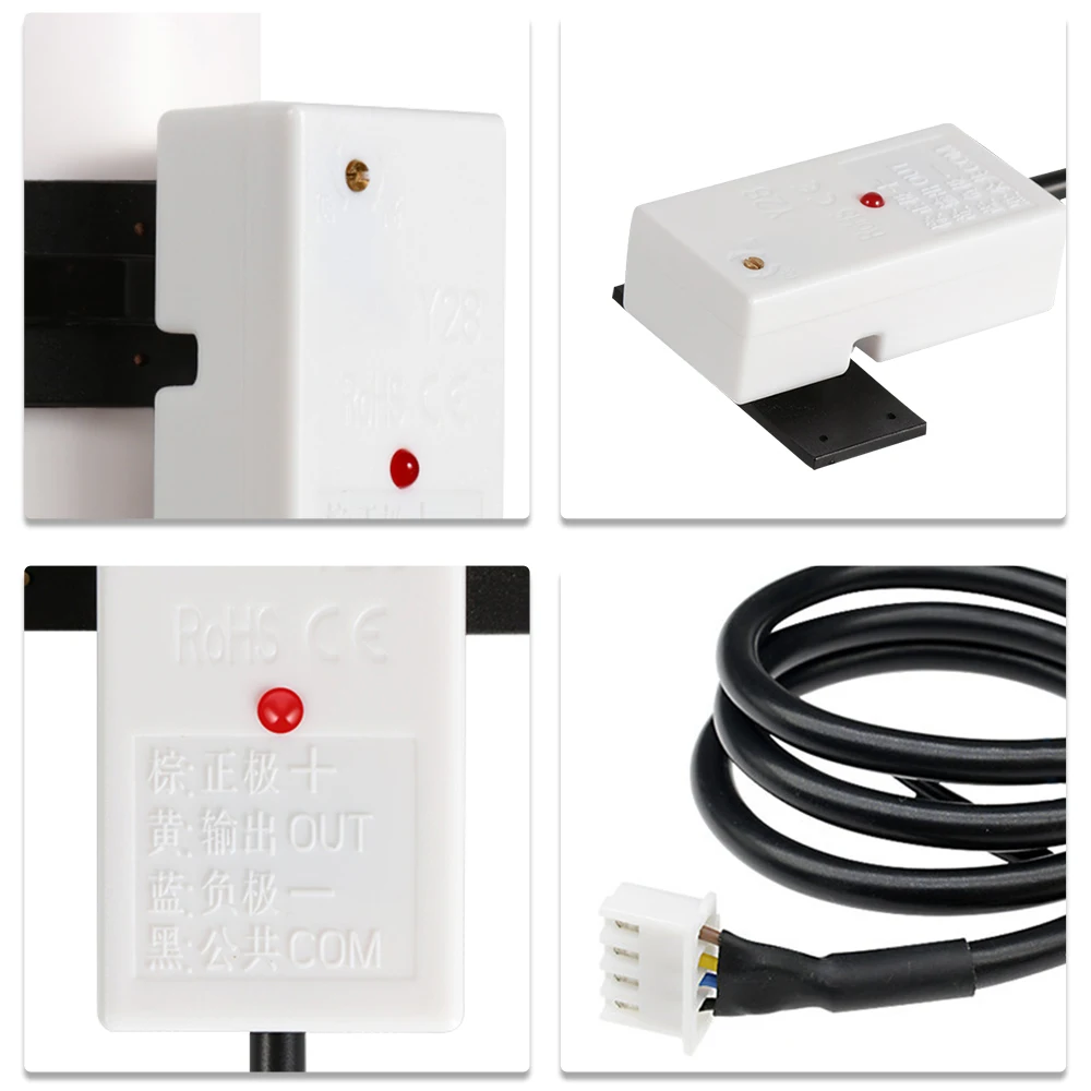 5/12/24V XKC-Y28 Capacitive Liquid&Water Level Sensor for 11mm+Diameter Tubes Pipelines & 0-20mm Thickness Flat Tanks Containers