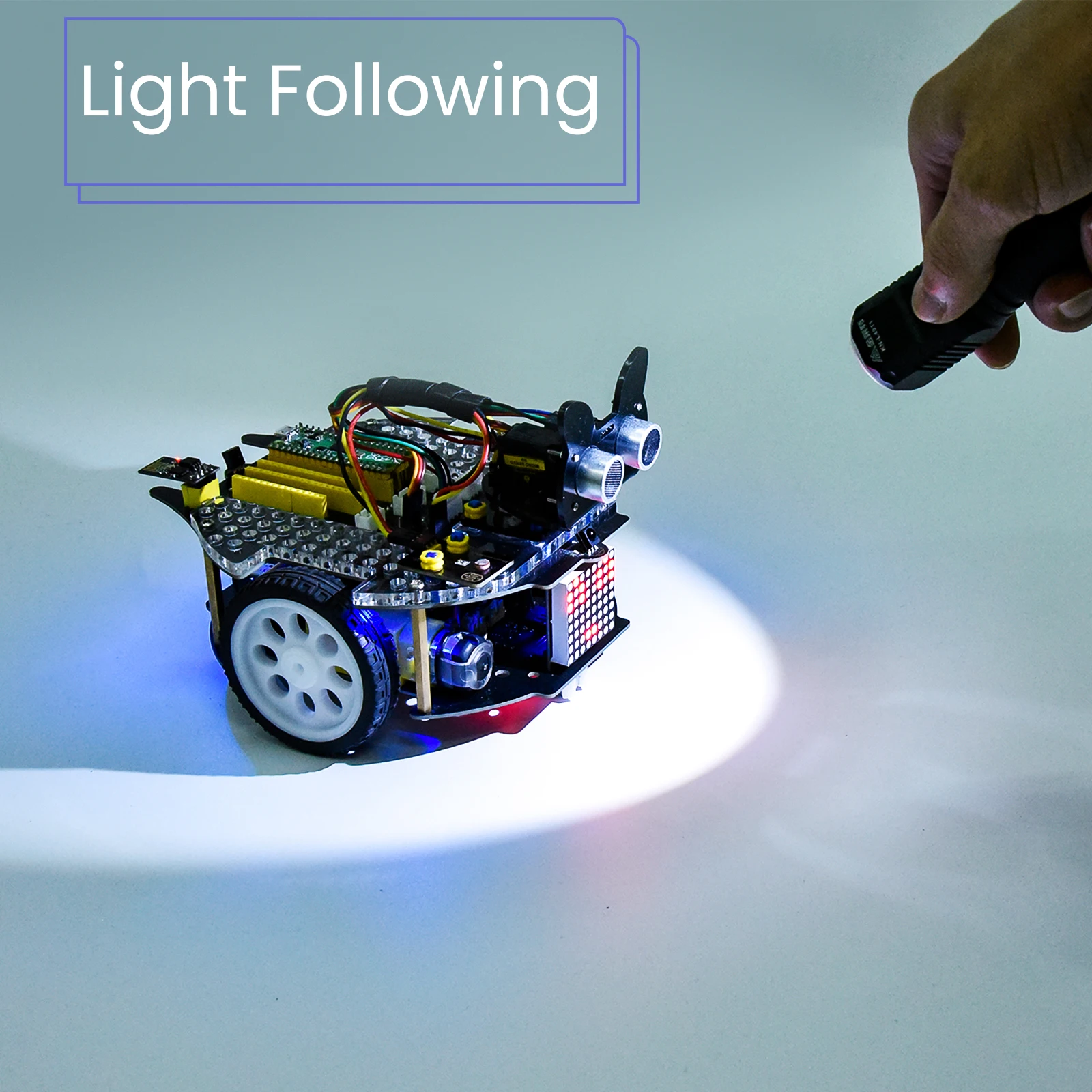 Keyestudio&nbsp;Smart Robot Car Kit Beetlebot&nbsp;3&nbsp;in 1&nbsp;for&nbsp;Raspberry Pi Pico Compatible with LEGO Building Blocks STEM Education Kit