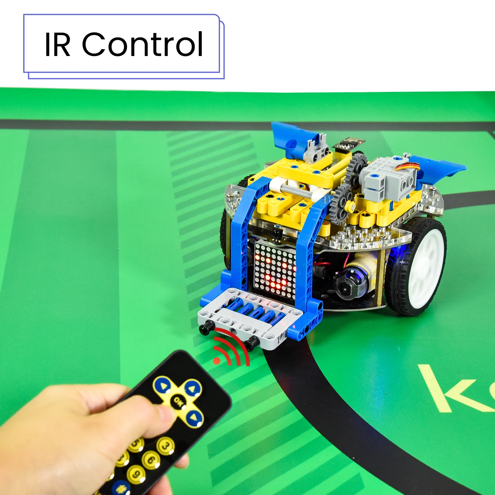 Keyestudio&nbsp;Smart Robot Car Kit Beetlebot&nbsp;3&nbsp;in 1&nbsp;for&nbsp;Raspberry Pi Pico Compatible with LEGO Building Blocks STEM Education Kit