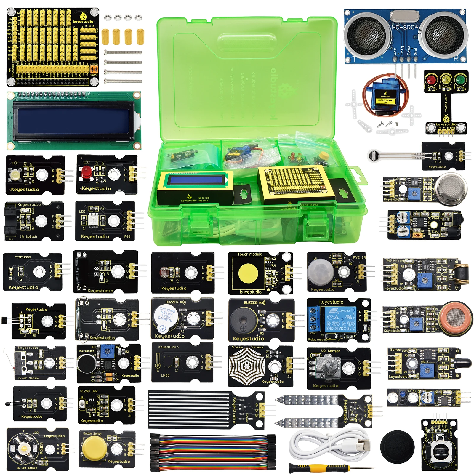 Keyestudio STEM Education Sensor Starter Kit For Raspberry Pi 4B Python &Java Programming Kit With Toturial (Without RPI Board) Keyestudio STEM Education Sensor Starter Kit For Raspberry Pi 4B Python &Java Programming Kit With Toturial (Without RPI Board)