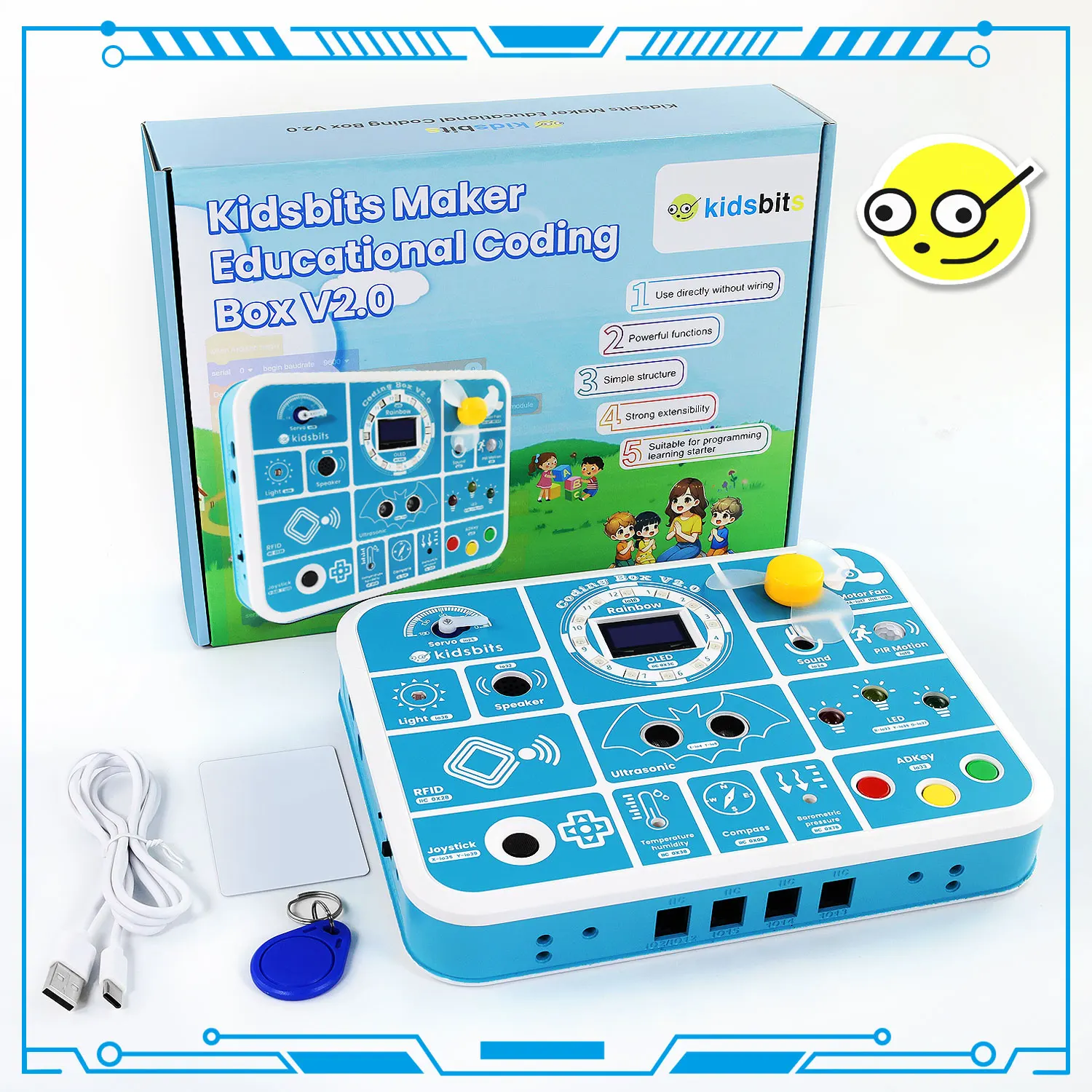 NEW Keyestudio Kidsbits ESP32 Coding Box V2.0 Sensors STEAM Education Tool For Arduino ESP32 Scratch&Micropython Programming NEW Keyestudio Kidsbits ESP32 Coding Box V2.0 Sensors STEAM Education Tool For Arduino ESP32 Scratch&Micropython Programming