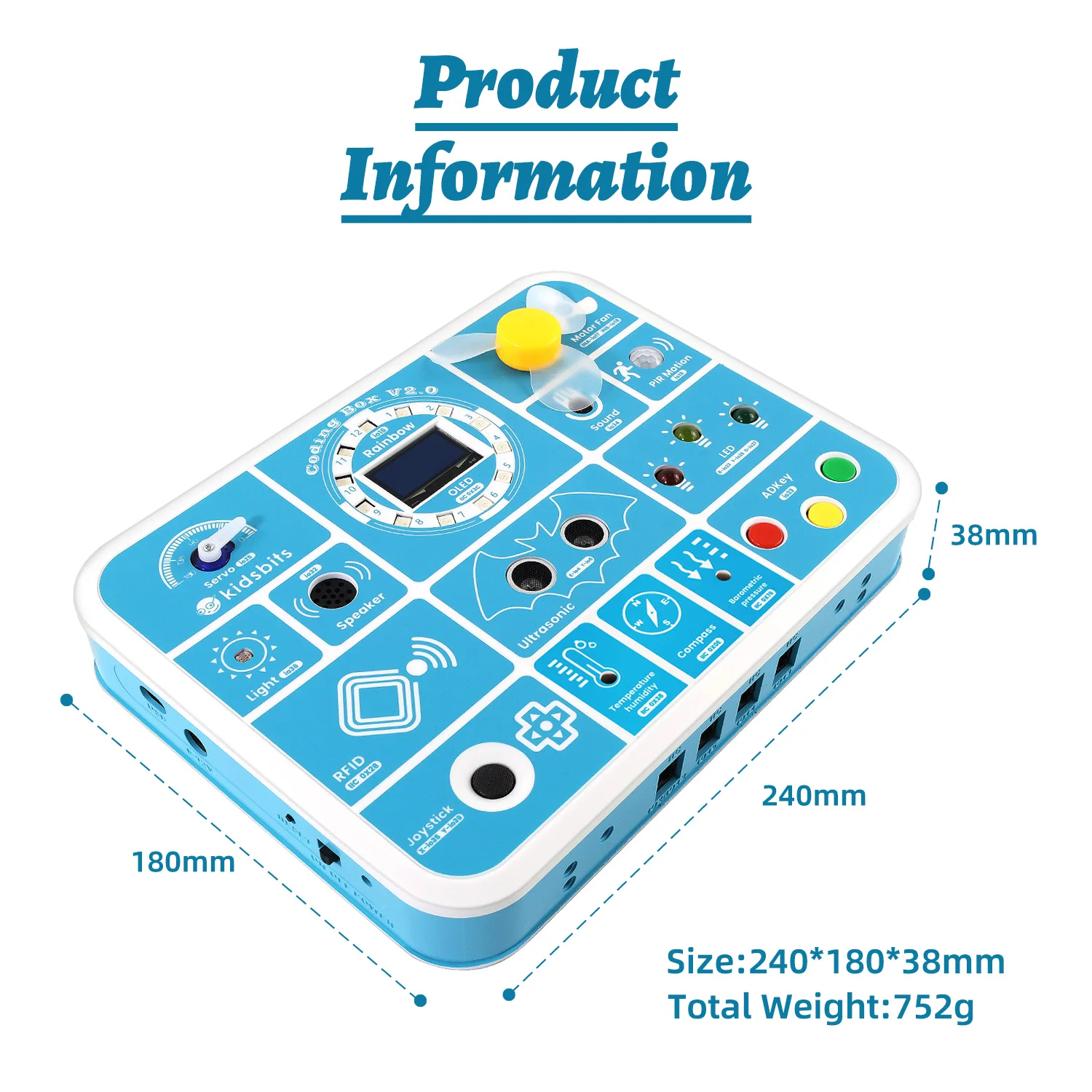NEW Keyestudio Kidsbits ESP32 Coding Box V2.0 Sensors STEAM Education Tool For Arduino ESP32 Scratch&Micropython Programming NEW Keyestudio Kidsbits ESP32 Coding Box V2.0 Sensors STEAM Education Tool For Arduino ESP32 Scratch&Micropython Programming