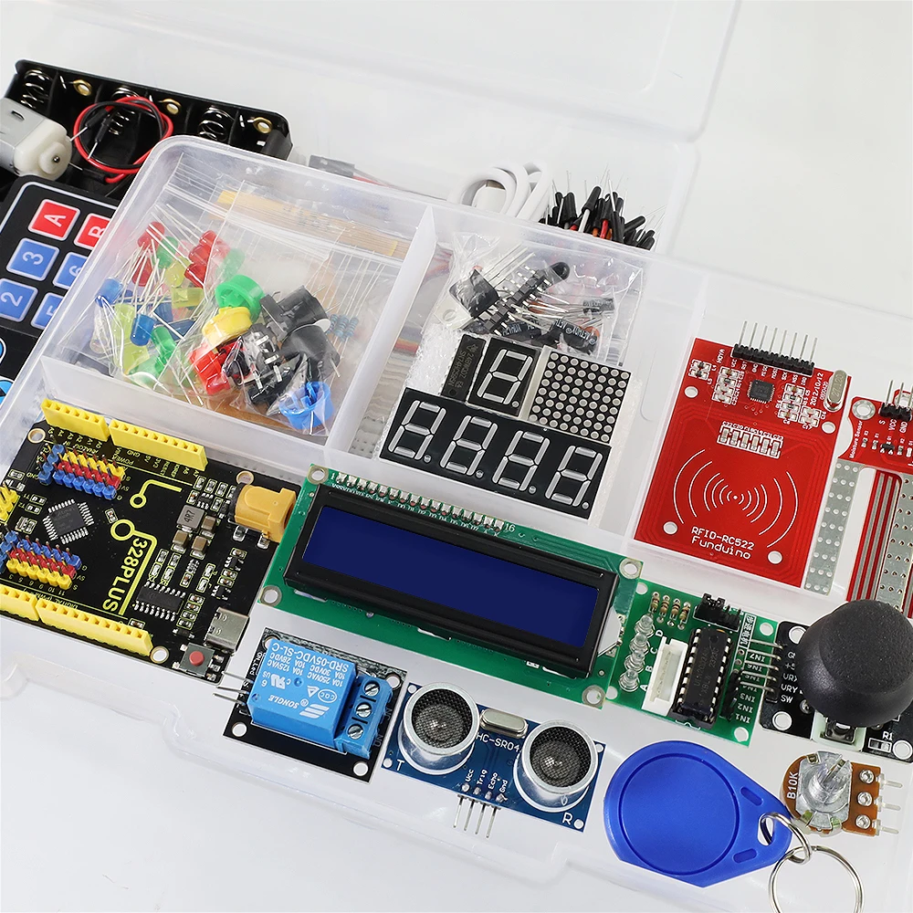 Keyestudio UNO R3 40Project Professional Starter Module Kit with Online Tutorial Compatible with Arduino IDE DIY Electronic Kit Keyestudio UNO R3 40Project Professional Starter Module Kit with Online Tutorial Compatible with Arduino IDE DIY Electronic Kit