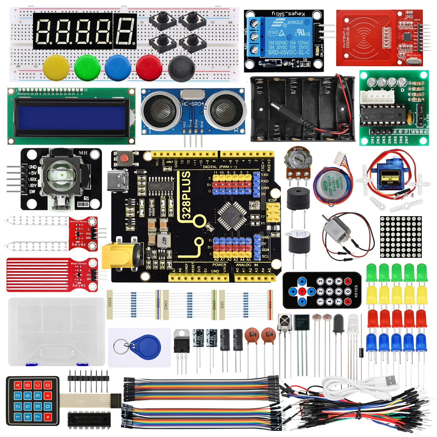 Keyestudio UNO R3 40Project Professional Starter Module Kit with Online Tutorial Compatible with Arduino IDE DIY Electronic Kit