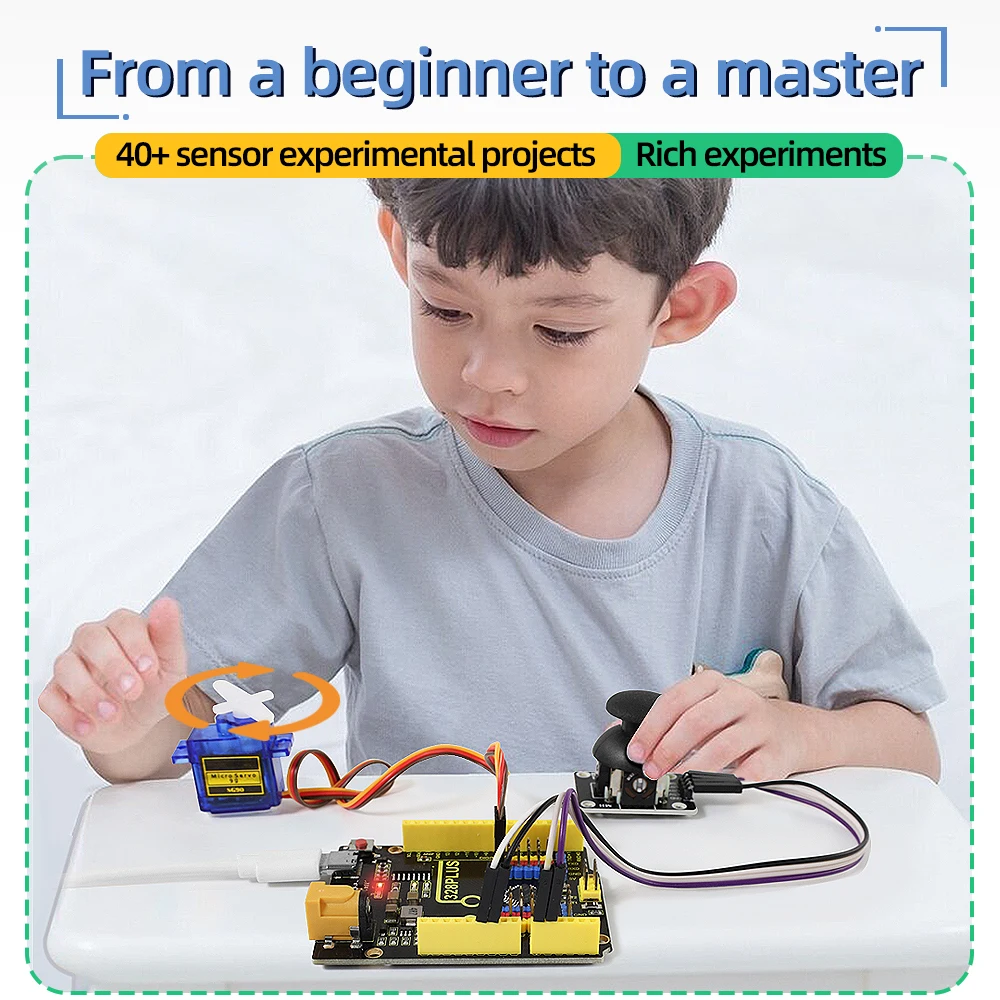 Keyestudio UNO R3 40Project Professional Starter Module Kit with Online Tutorial Compatible with Arduino IDE DIY Electronic Kit