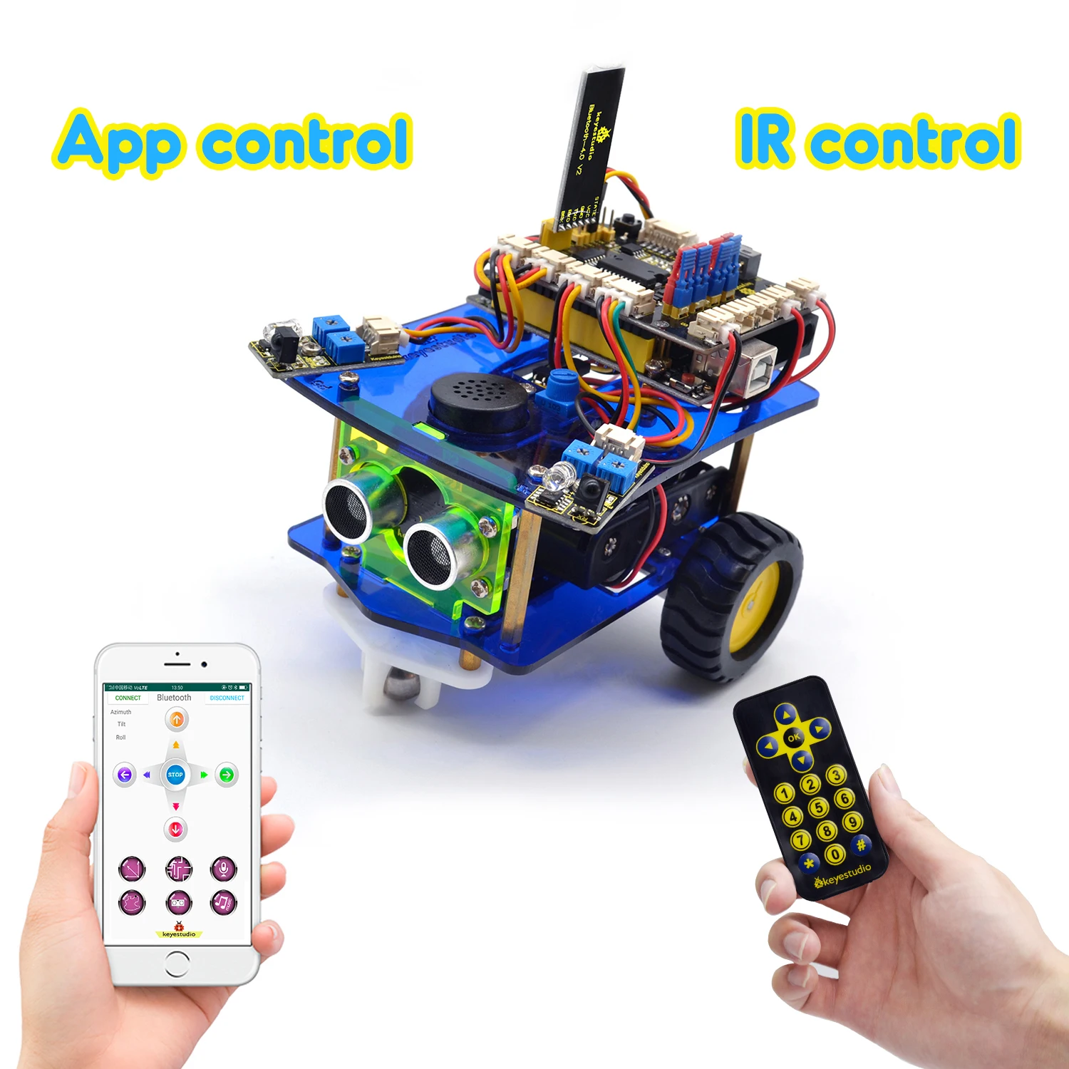 Keyestudio Complete Stem Desktop Mini Bluetooth Smart Robot Car Kit V3.0 for Arduino Robot DIY STEM/Support Mixly Blocks Coding Keyestudio Complete Stem Desktop Mini Bluetooth Smart Robot Car Kit V3.0 for Arduino Robot DIY STEM/Support Mixly Blocks Coding