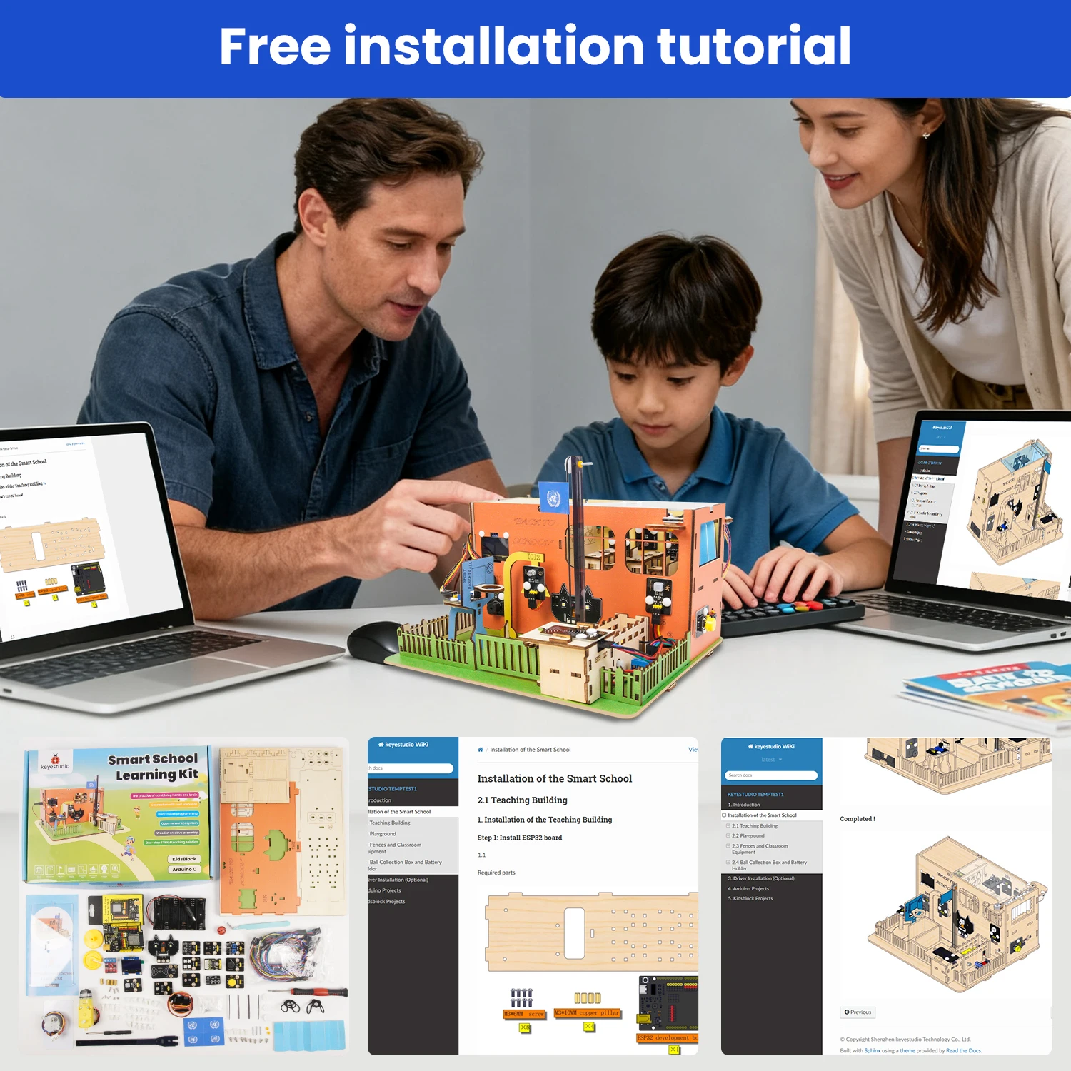 Keyestudio IOT Smart School Learning Kit for Arduino ESP32 DIY Electrnics Sensor Learning Kit+Tutorial 31 Programming Projects Keyestudio IOT Smart School Learning Kit for Arduino ESP32 DIY Electrnics Sensor Learning Kit+Tutorial 31 Programming Projects