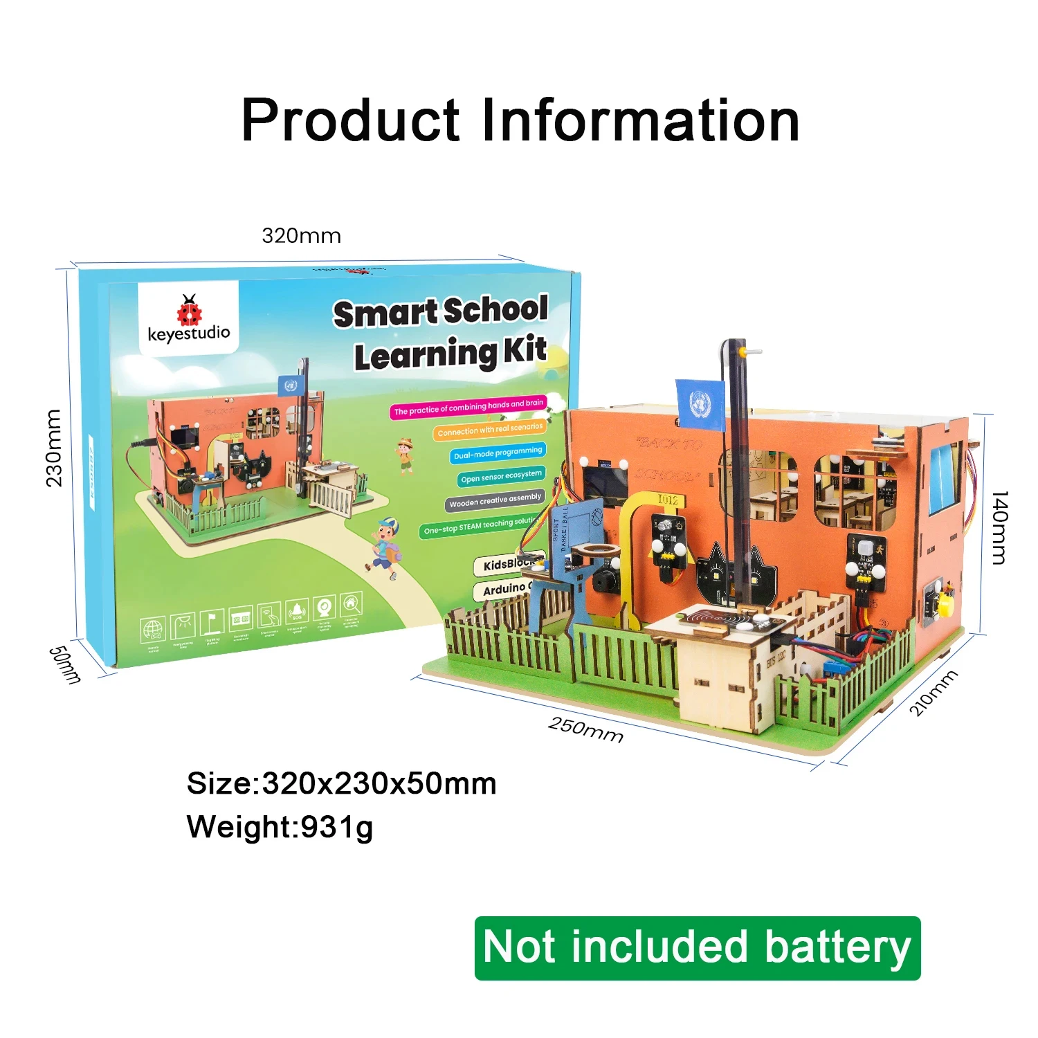 Keyestudio IOT Smart School Learning Kit for Arduino ESP32 DIY Electrnics Sensor Learning Kit+Tutorial 31 Programming Projects Keyestudio IOT Smart School Learning Kit for Arduino ESP32 DIY Electrnics Sensor Learning Kit+Tutorial 31 Programming Projects