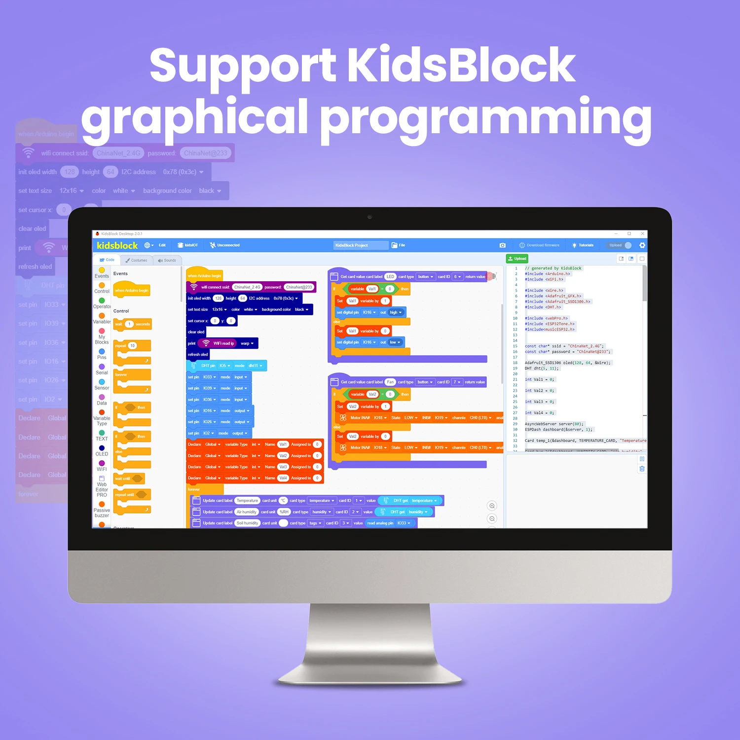 Kidsbits IOT Smart Farm Kit+10 Projects For Arduino ESP32 Projects Compatible with Lego Blocks Support Graphical Programming Kidsbits IOT Smart Farm Kit+10 Projects For Arduino ESP32 Projects Compatible with Lego Blocks Support Graphical Programming