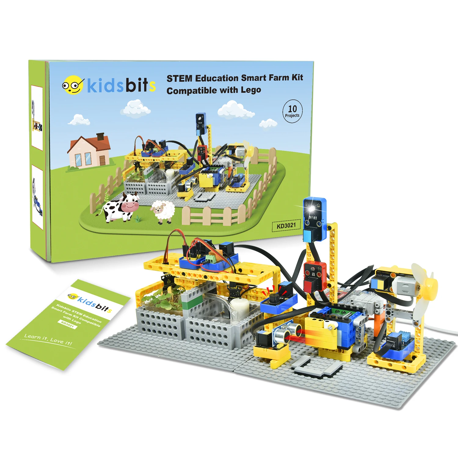 Kidsbits IOT Smart Farm Kit+10 Projects For Arduino ESP32 Projects Compatible with Lego Blocks Support Graphical Programming Kidsbits IOT Smart Farm Kit+10 Projects For Arduino ESP32 Projects Compatible with Lego Blocks Support Graphical Programming