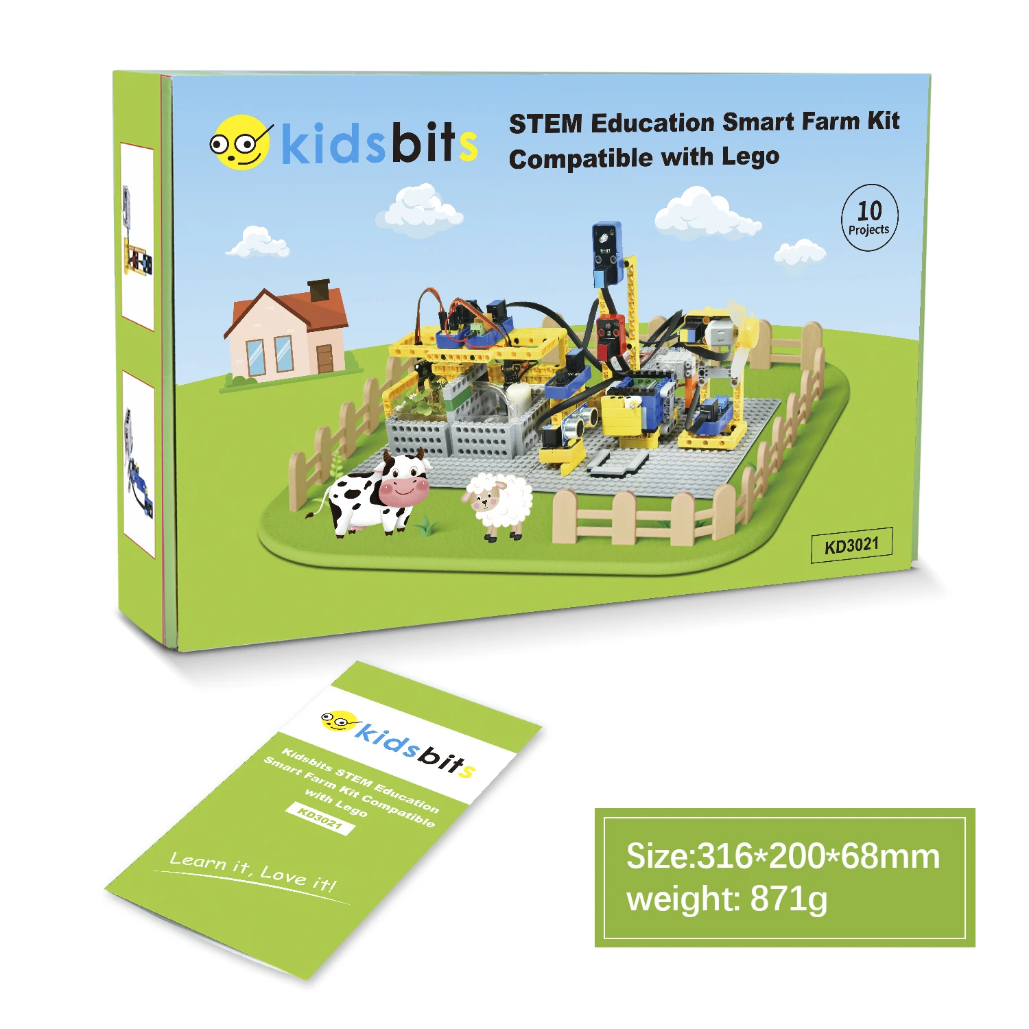 Kidsbits IOT Smart Farm Kit+10 Projects For Arduino ESP32 Projects Compatible with Lego Blocks Support Graphical Programming Kidsbits IOT Smart Farm Kit+10 Projects For Arduino ESP32 Projects Compatible with Lego Blocks Support Graphical Programming