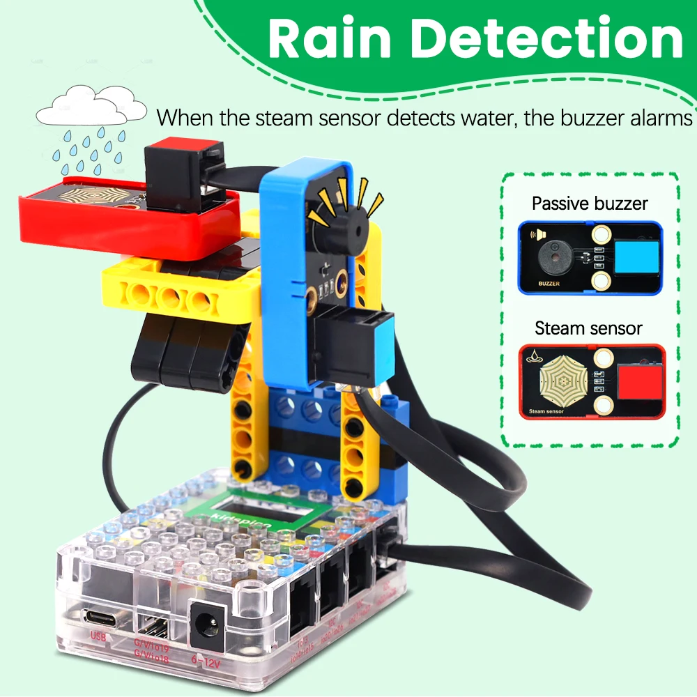 Keyestudio Kidsbits STEM Electronic Building Blocks Mini Meteorological Station DIY Starter Kit For Arduino Compatible With Lego Keyestudio Kidsbits STEM Electronic Building Blocks Mini Meteorological Station DIY Starter Kit For Arduino Compatible With Lego
