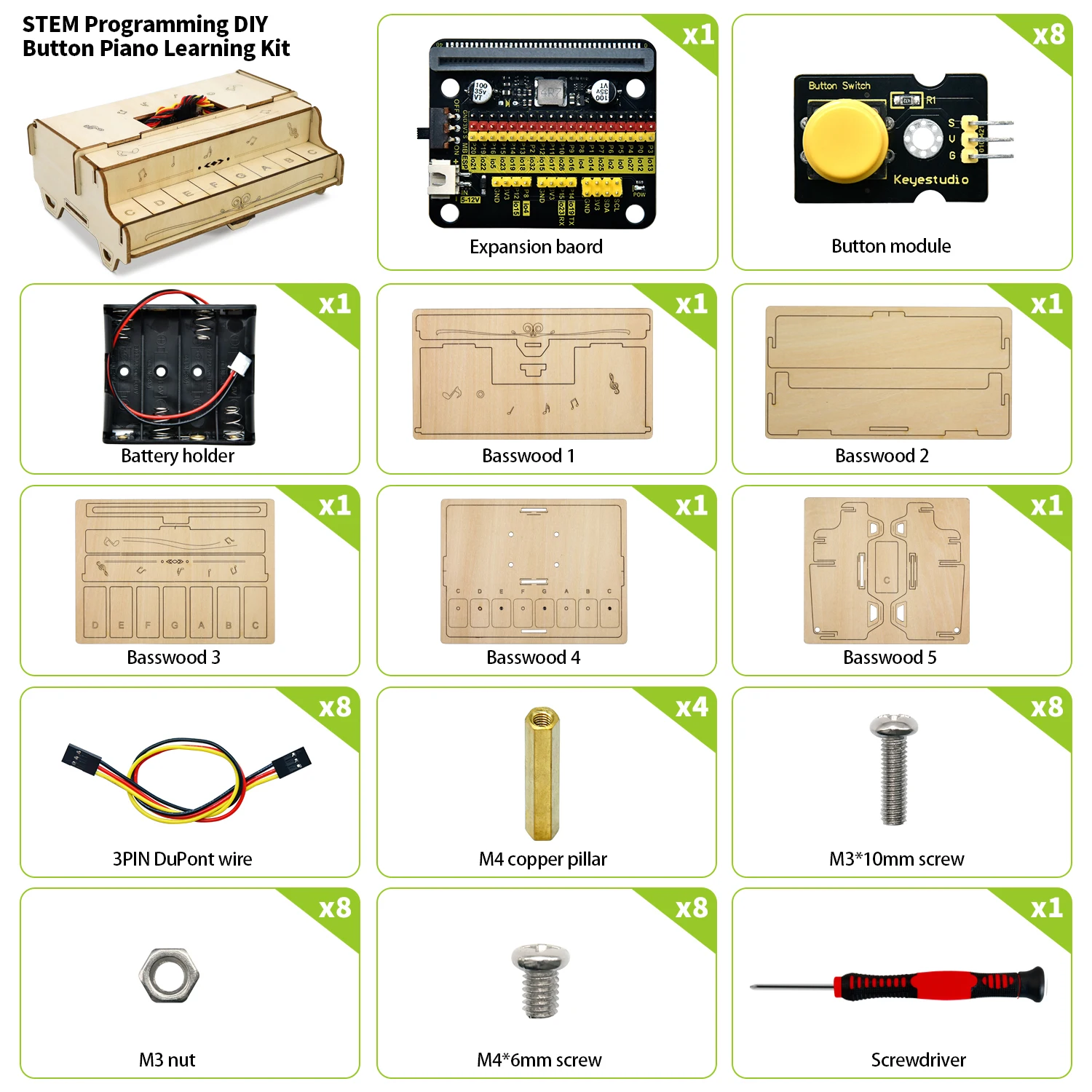 Keyestudio ESP32 Piano Learning Kit DIY Button STEM Programming Toys For Arduino DIY Starter Kit ForMicrobit V2 Kit Teenager Toy Keyestudio ESP32 Piano Learning Kit DIY Button STEM Programming Toys For Arduino DIY Starter Kit ForMicrobit V2 Kit Teenager Toy