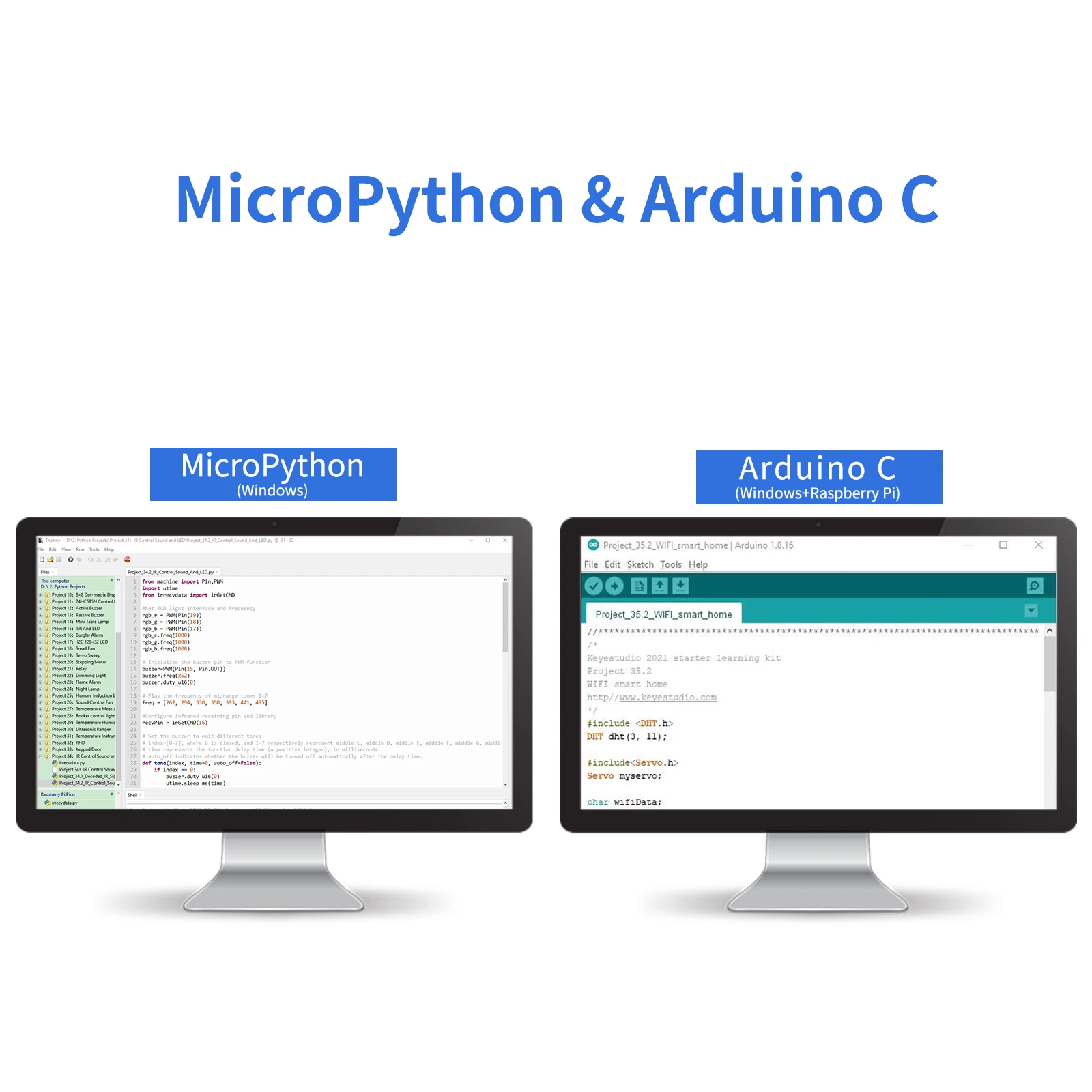 Keyestudio Ultimate ESP32 Learning Starter Kit+117 Project Tutorials For Arduino ESP32 Compatible Windows&Raspberry Pi System Keyestudio Ultimate ESP32 Learning Starter Kit+117 Project Tutorials For Arduino ESP32 Compatible Windows&Raspberry Pi System