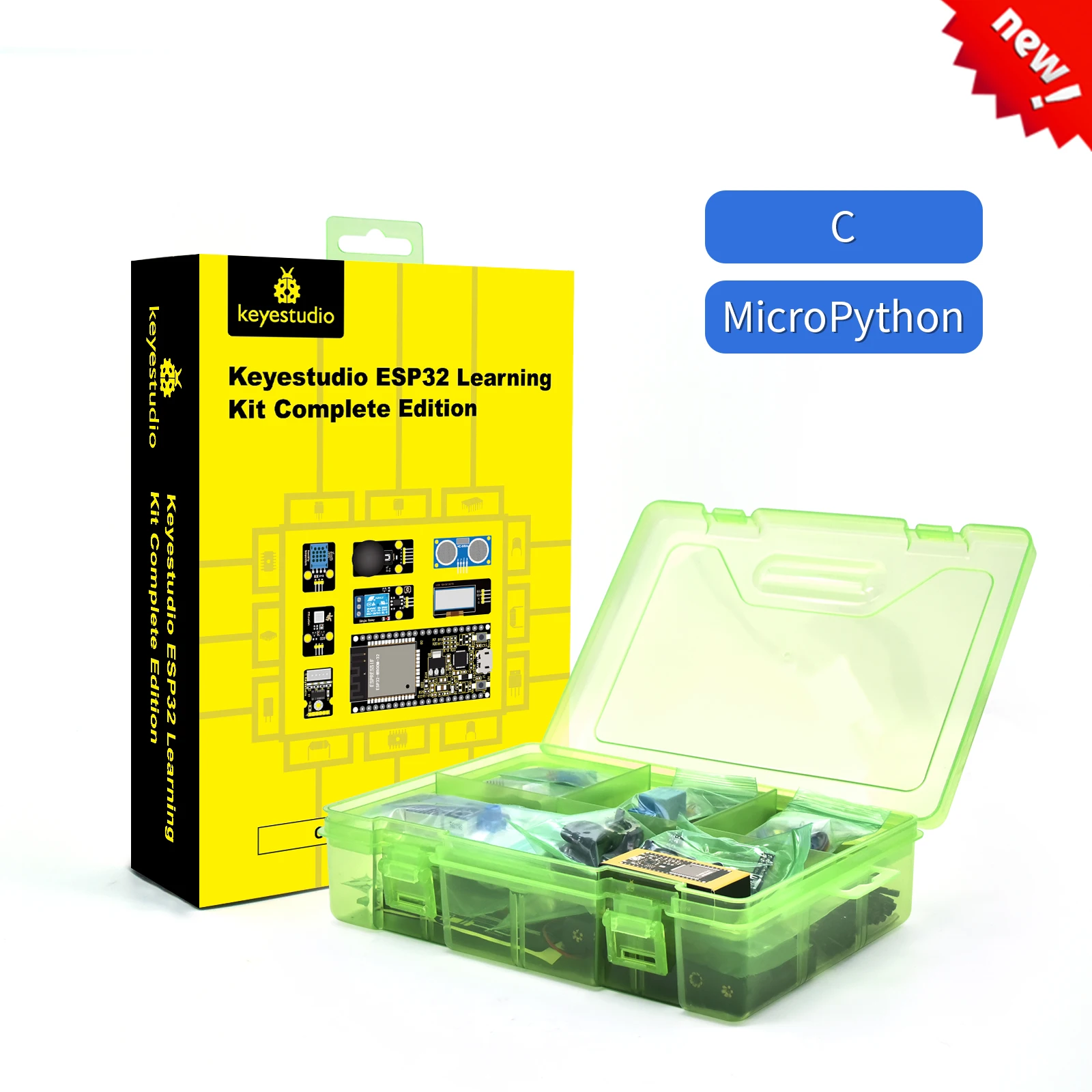 Keyestudio Complete ESP32 Learning Kit +108 Project For Arduino Starter Kit Support Windows Raspberry Pi System Python Kit Keyestudio Complete ESP32 Learning Kit +108 Project For Arduino Starter Kit Support Windows Raspberry Pi System Python Kit