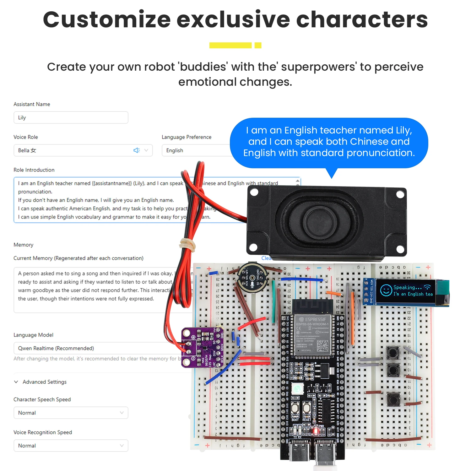 Keyestudio Xiao Zhi AI Chatbot Breadboard DIY Kit For ESP32 S3 N16R8 Control Board DIY Emotional Communication Learning Kit Keyestudio Xiao Zhi AI Chatbot Breadboard DIY Kit For ESP32 S3 N16R8 Control Board DIY Emotional Communication Learning Kit