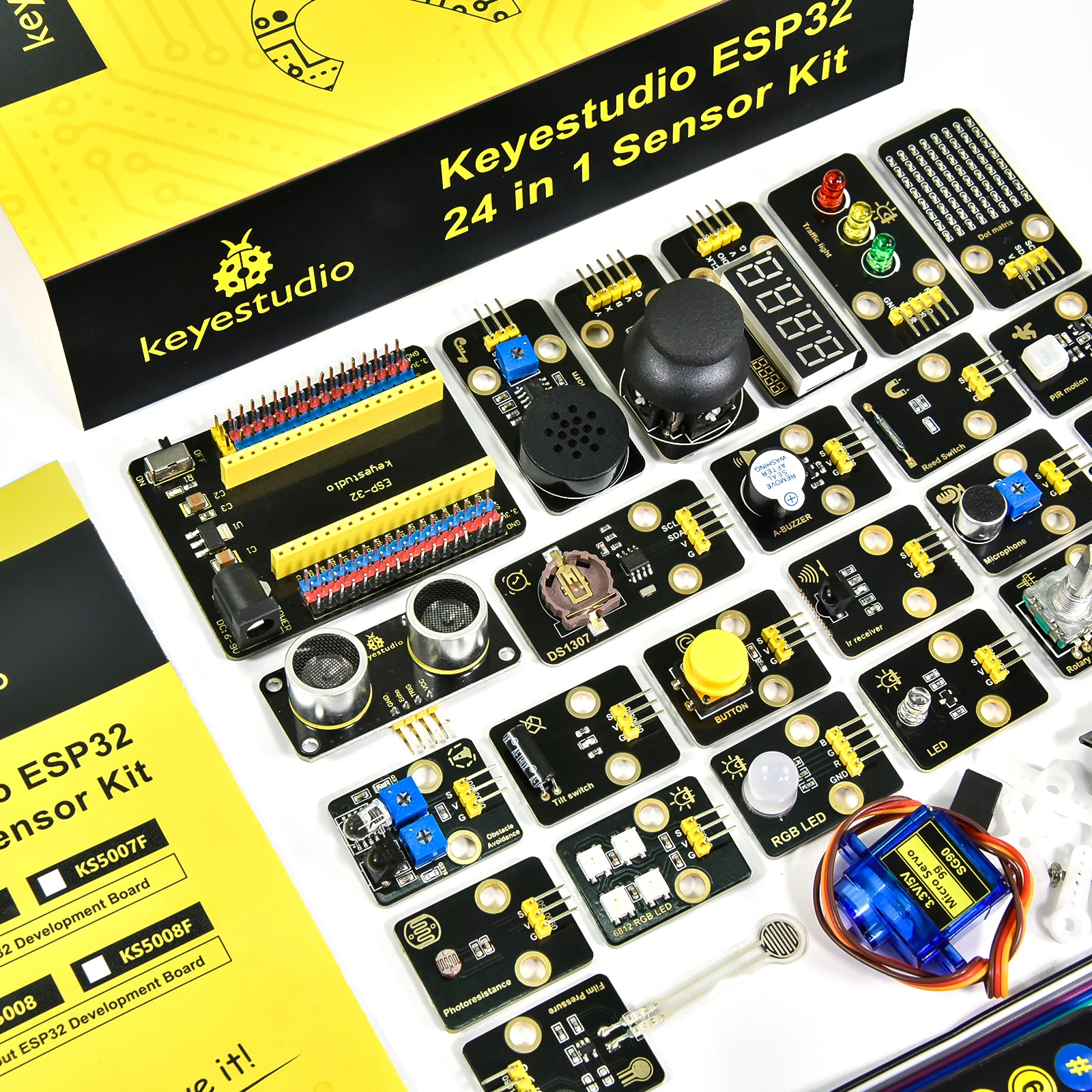 Keyestudio ESP32 Sensor Modules Kit 24PCS Sensor Compatible Lego Blocks For Arduino& Python& Raspberry Pi C Language Programming Keyestudio ESP32 Sensor Modules Kit 24PCS Sensor Compatible Lego Blocks For Arduino& Python& Raspberry Pi C Language Programming