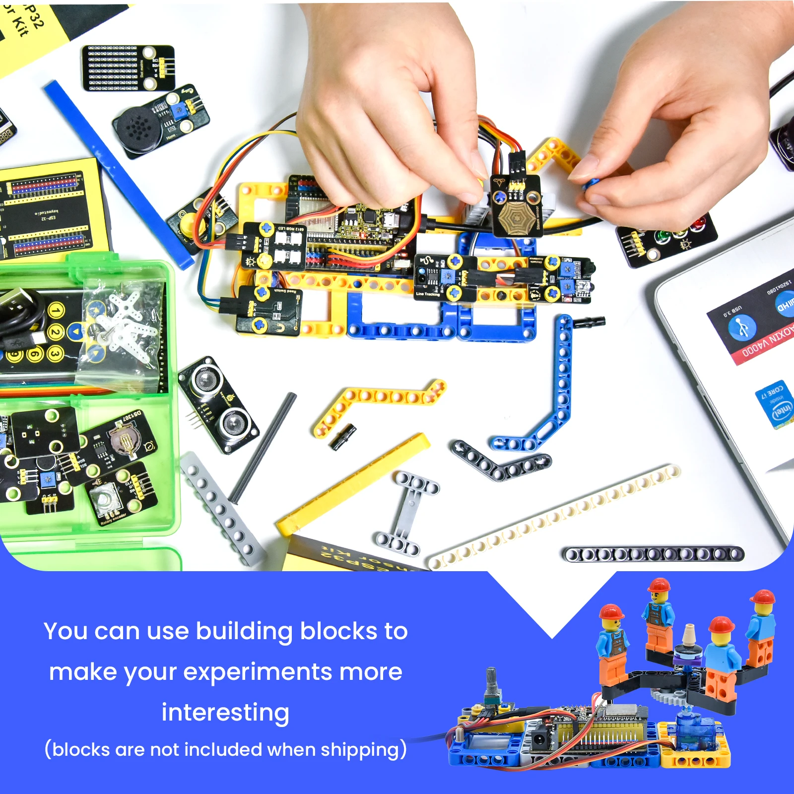 Keyestudio ESP32 Sensor Modules Kit 24PCS Sensor Compatible Lego Blocks For Arduino& Python& Raspberry Pi C Language Programming Keyestudio ESP32 Sensor Modules Kit 24PCS Sensor Compatible Lego Blocks For Arduino& Python& Raspberry Pi C Language Programming