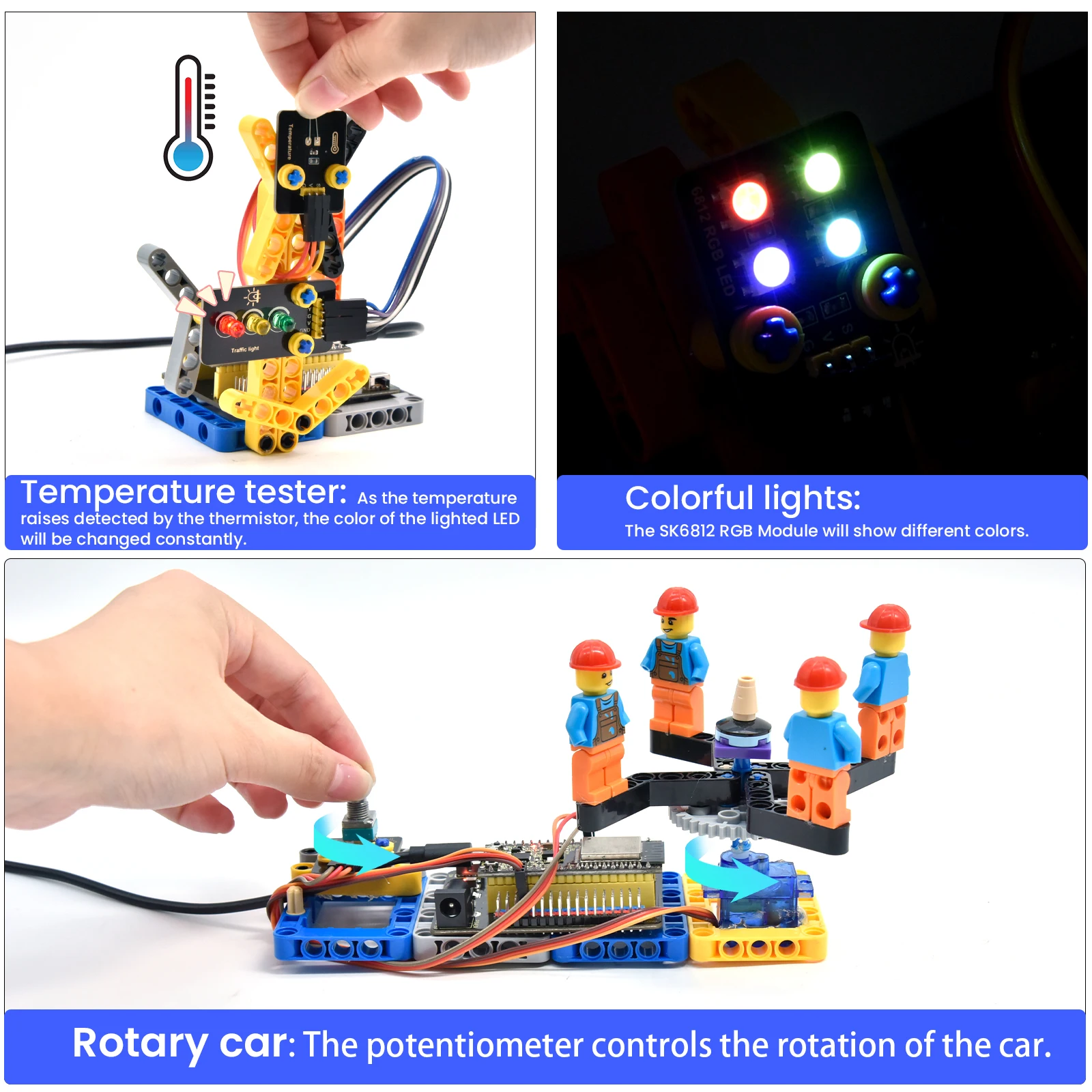 Keyestudio ESP32 Sensor Modules Kit 24PCS Sensor Compatible Lego Blocks For Arduino& Python& Raspberry Pi C Language Programming Keyestudio ESP32 Sensor Modules Kit 24PCS Sensor Compatible Lego Blocks For Arduino& Python& Raspberry Pi C Language Programming