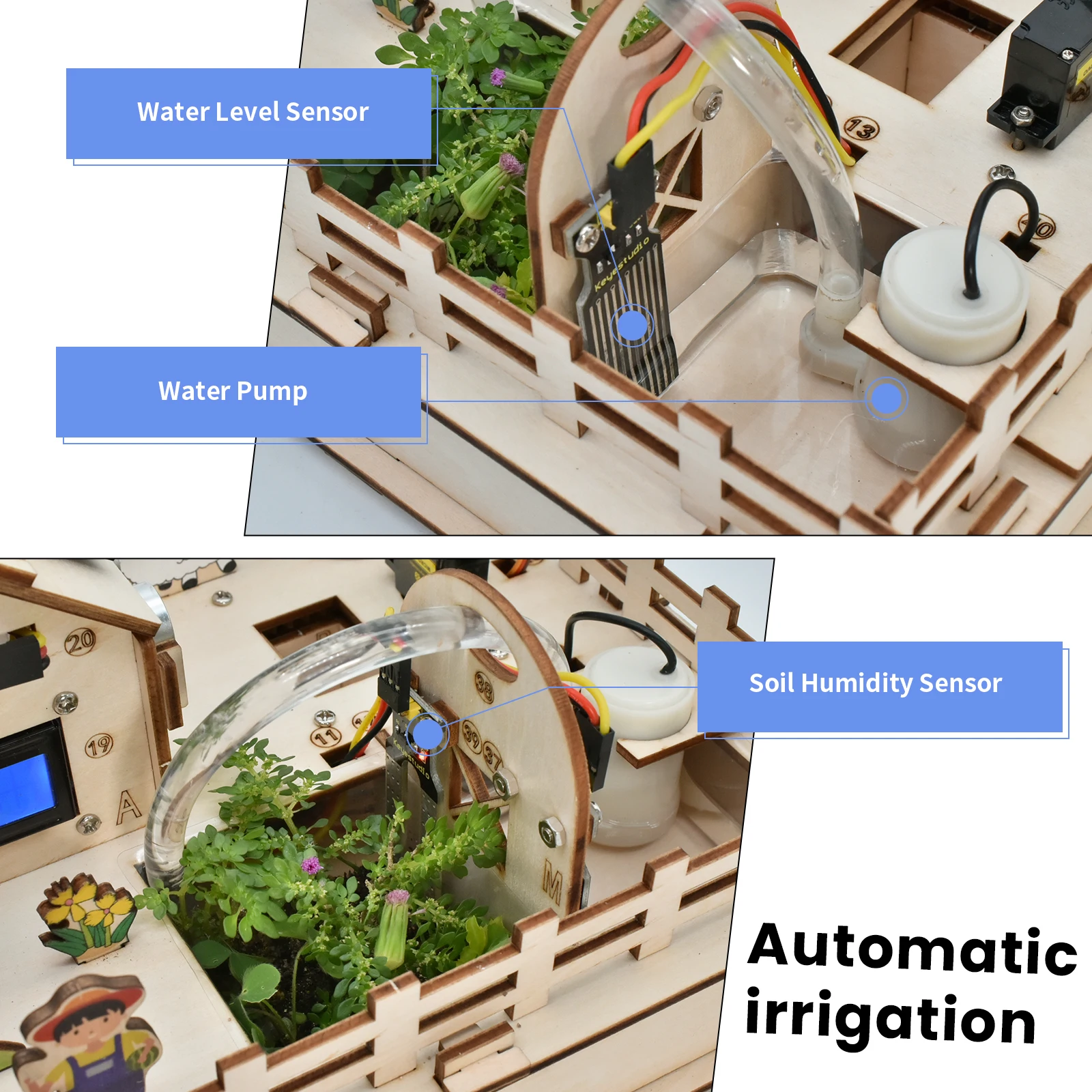 Keyestudio IOT Smart Farm Kit For Arduino&Scratch Programming Projects DIY Sensor Kit STEM Educational Set for Adults Teens