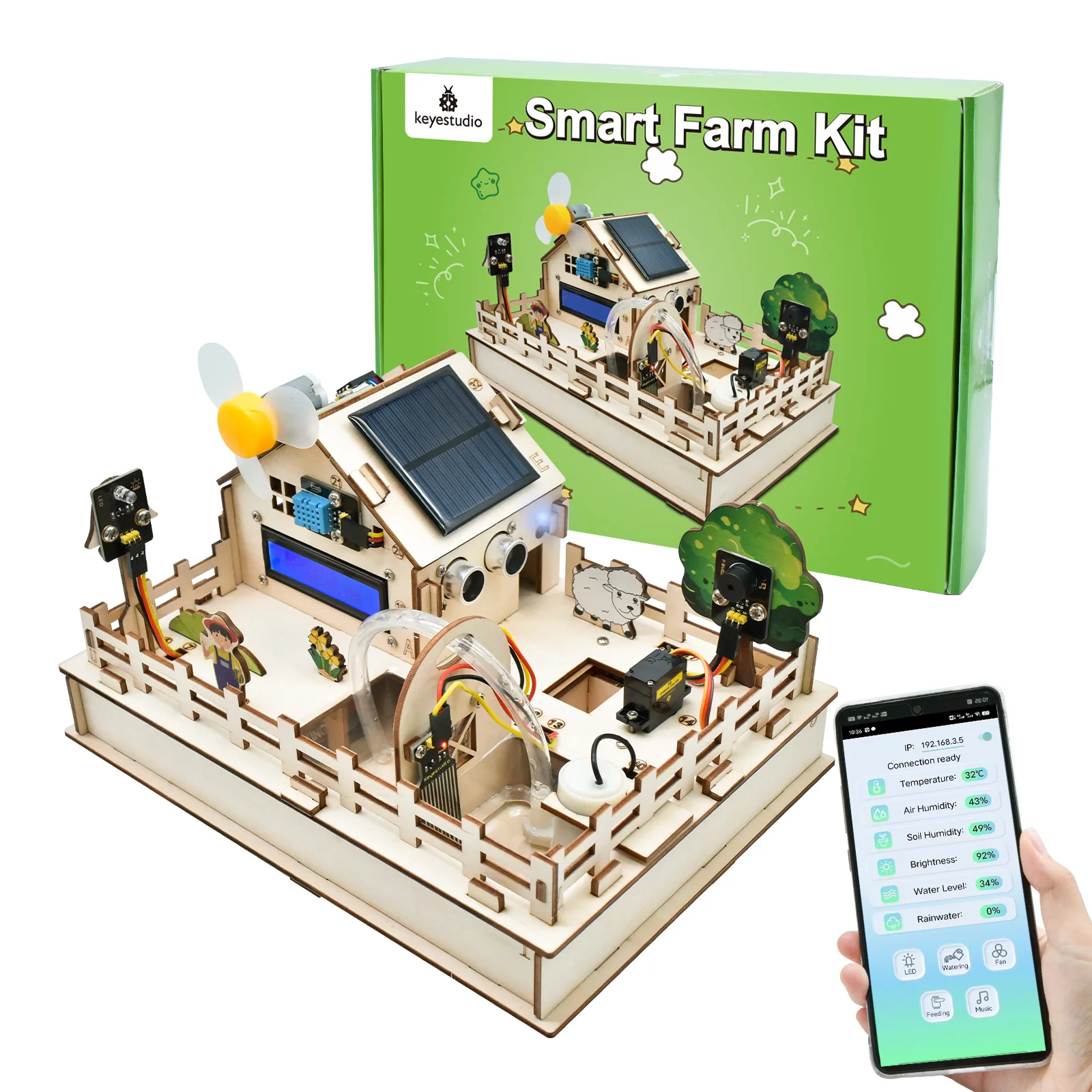 Keyestudio IOT Smart Farm Kit For Arduino&Scratch Programming Projects DIY Sensor Kit STEM Educational Set for Adults Teens Keyestudio IOT Smart Farm Kit For Arduino&Scratch Programming Projects DIY Sensor Kit STEM Educational Set for Adults Teens