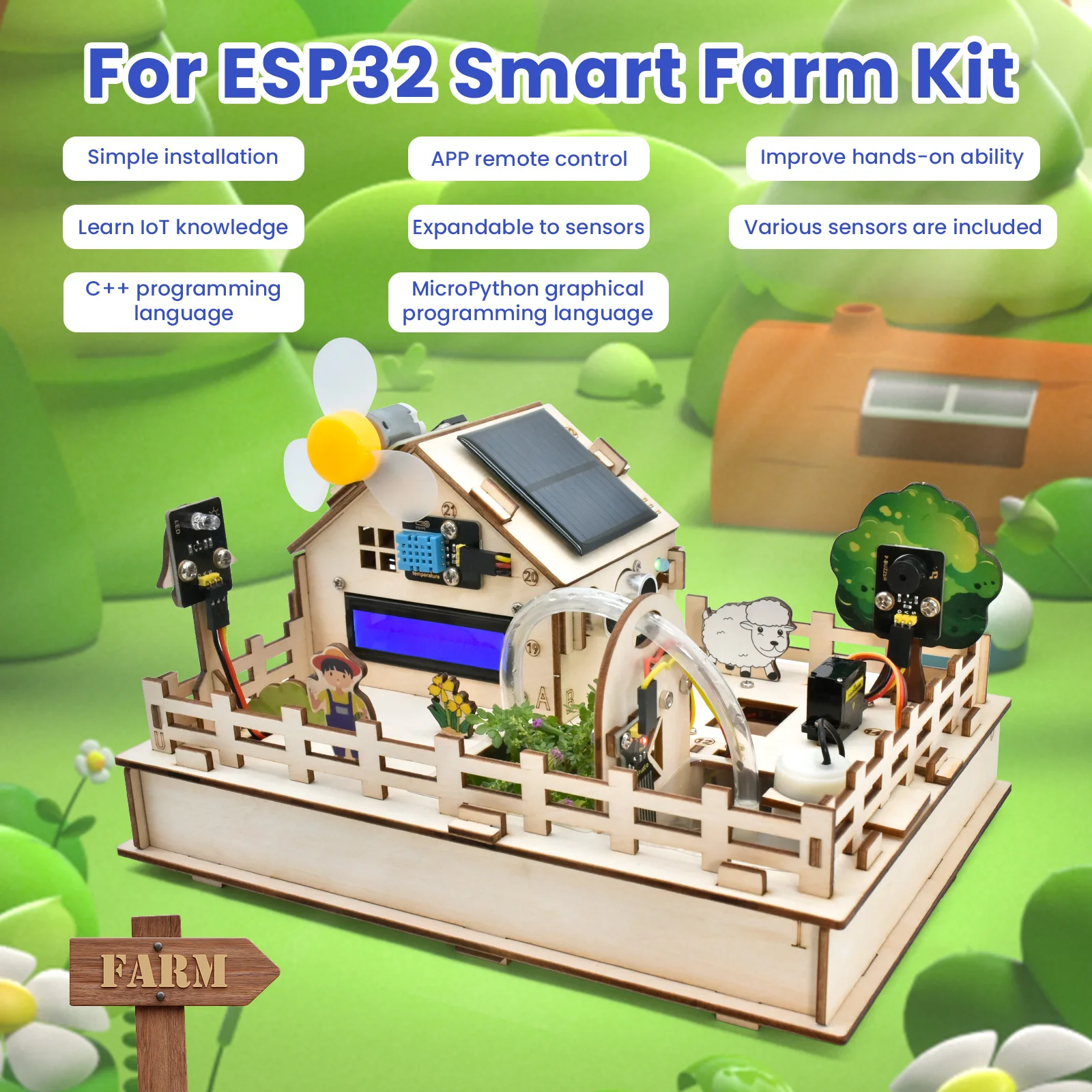 Keyestudio IOT Smart Farm Kit For Arduino&Scratch Programming Projects DIY Sensor Kit STEM Educational Set for Adults Teens