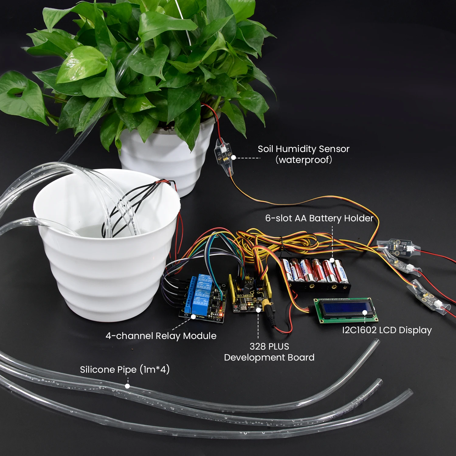 Keyestudio DIY Electronic Watering Kit Sensors Module Kit Smart Automatic Watering Device For Arduino STEM Education(7 Projects) Keyestudio DIY Electronic Watering Kit Sensors Module Kit Smart Automatic Watering Device For Arduino STEM Education(7 Projects)