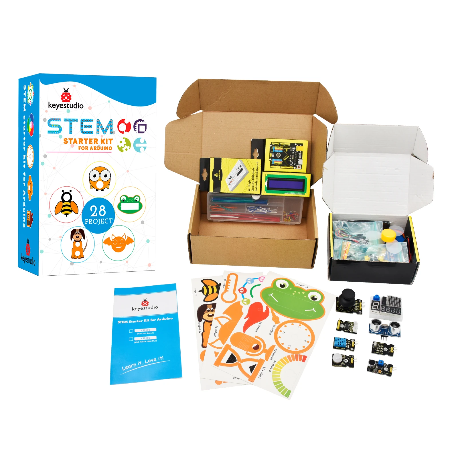 Keyestudio STEM Plus Board Starter Kit for Arduino Starter Kit Full Set Complete Electronic DIY Projects Programming Kit Keyestudio STEM Plus Board Starter Kit for Arduino Starter Kit Full Set Complete Electronic DIY Projects Programming Kit