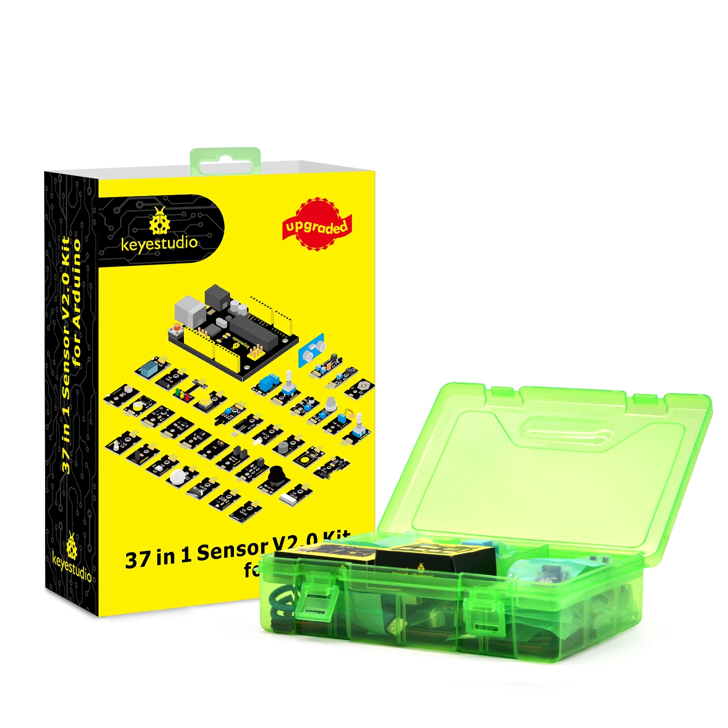 Keyestudio 37 in 1 Box Sensor Kit V2.0 Mega Controller Board Sensor Electronic Kit For Arduino Starter Kit 37Pcs Modules