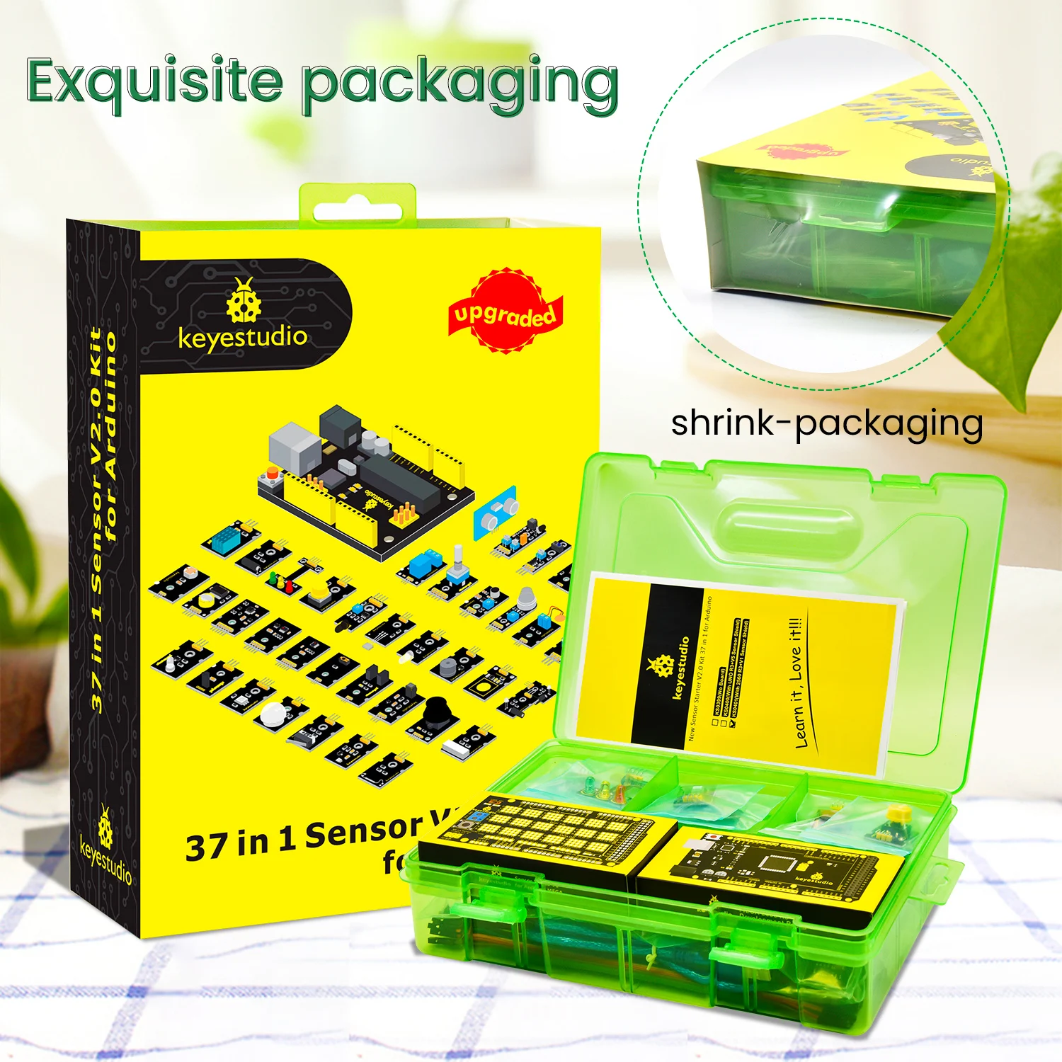 Keyestudio 37 in 1 Box Sensor Kit V2.0 Mega Controller Board Sensor Electronic Kit For Arduino Starter Kit 37Pcs Modules