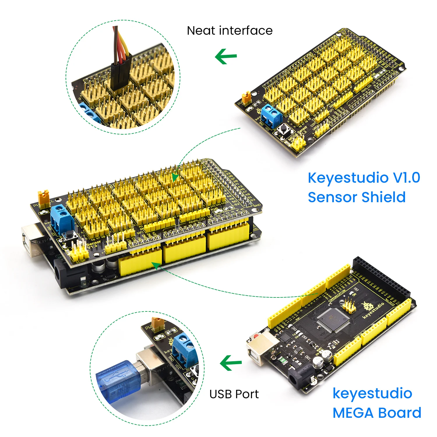 Keyestudio 37 in 1 Box Sensor Kit V2.0 Mega Controller Board Sensor Electronic Kit For Arduino Starter Kit 37Pcs Modules