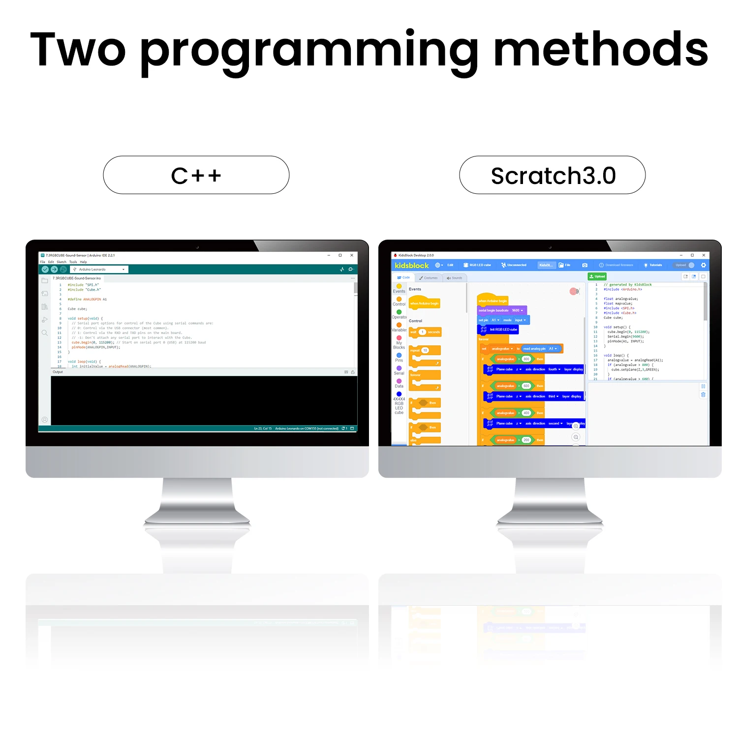 Keyestudio 4x4x4 DIY RGB LED Cube Electronic Kit For Arduino Leonardo Support Scratch Programming Potentiometer Voice Control Keyestudio 4x4x4 DIY RGB LED Cube Electronic Kit For Arduino Leonardo Support Scratch Programming Potentiometer Voice Control