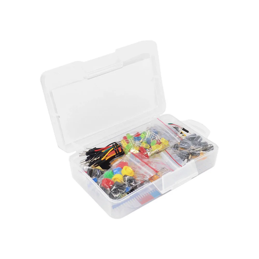 Generalduty Starter Kit Electronic Parts for Arduino W/LED / Jumper Wires / Breadboard +white Box+11 Projects(online)