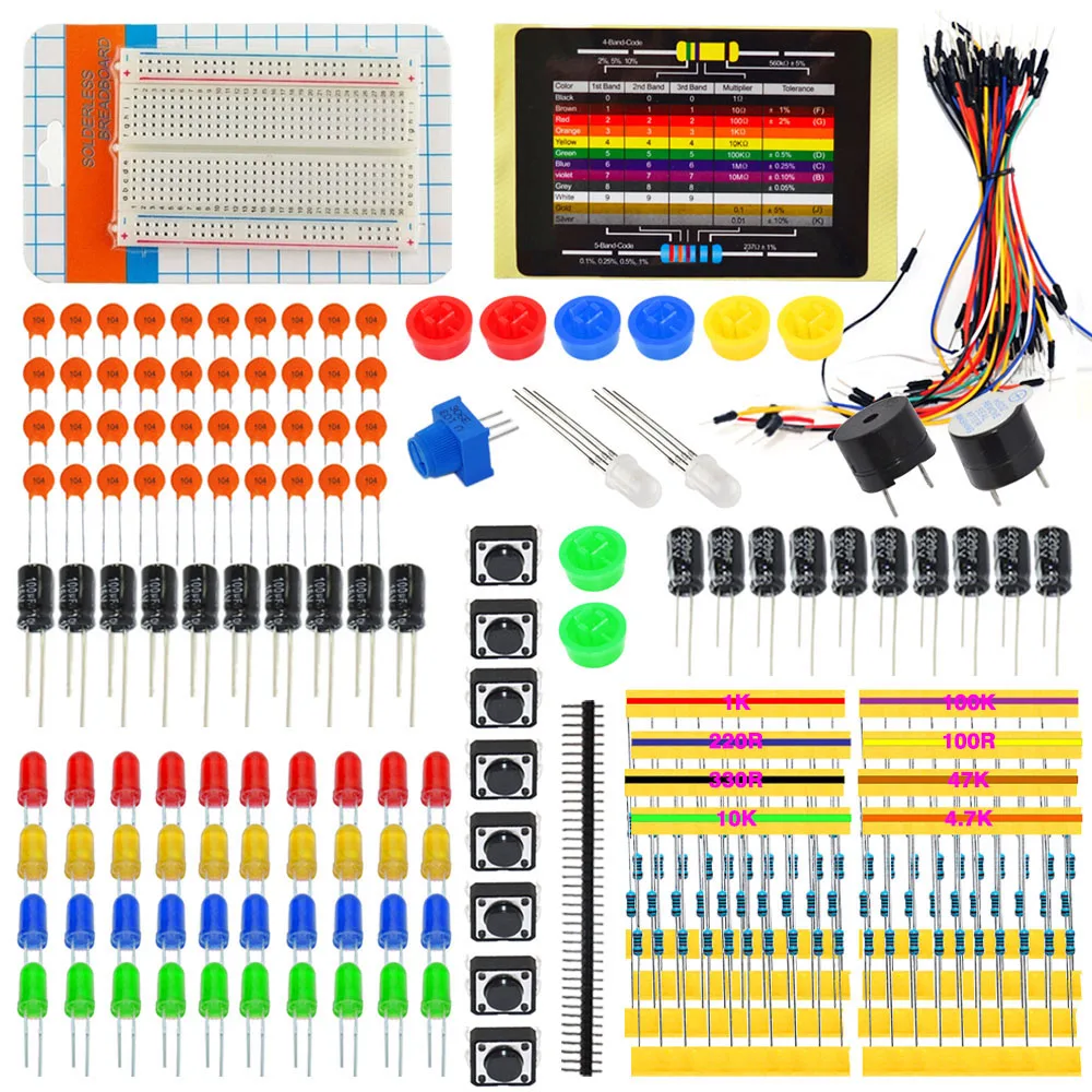 Generalduty Starter Kit Electronic Parts for Arduino W/LED / Jumper Wires / Breadboard +white Box+11 Projects(online) Generalduty Starter Kit Electronic Parts for Arduino W/LED / Jumper Wires / Breadboard +white Box+11 Projects(online)