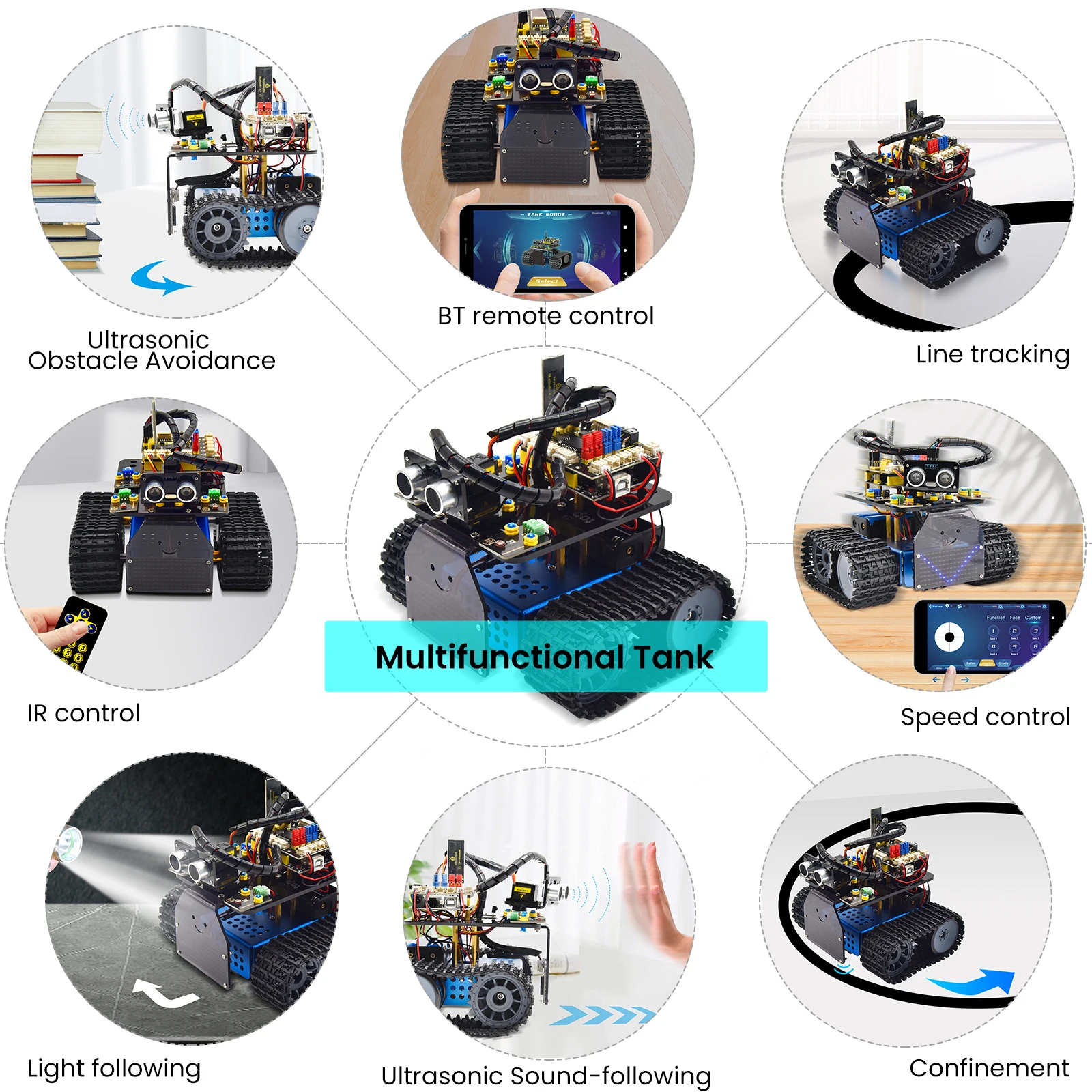 Keyestudio Upgrade Mini Smart Tank Robot V3.0 For Arduino Kit Robot Car DIY Programmable STEM Toys Compatible With Arduino&Mixly Keyestudio Upgrade Mini Smart Tank Robot V3.0 For Arduino Kit Robot Car DIY Programmable STEM Toys Compatible With Arduino&Mixly