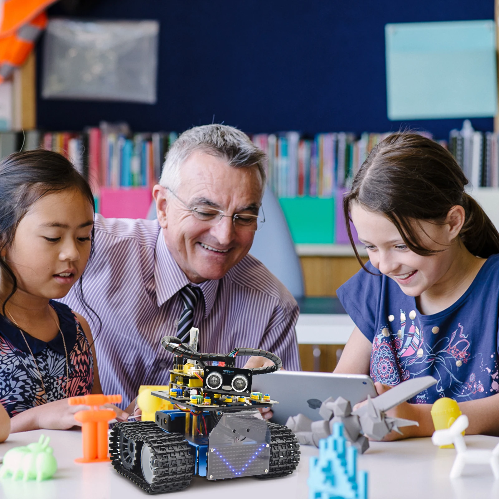 Keyestudio Upgrade Mini Smart Tank Robot V3.0 For Arduino Kit Robot Car DIY Programmable STEM Toys Compatible With Arduino&Mixly