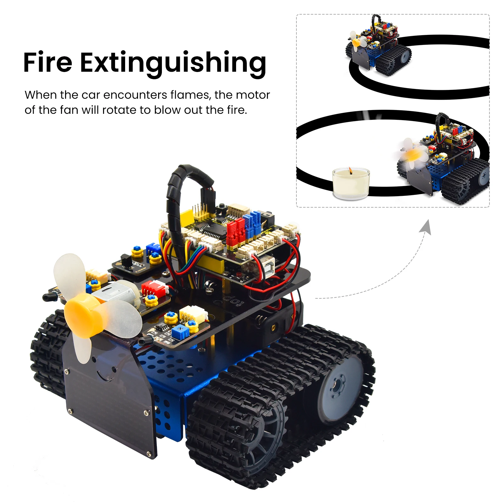 Keyestudio Upgrade Mini Smart Tank Robot V3.0 For Arduino Kit Robot Car DIY Programmable STEM Toys Compatible With Arduino&Mixly