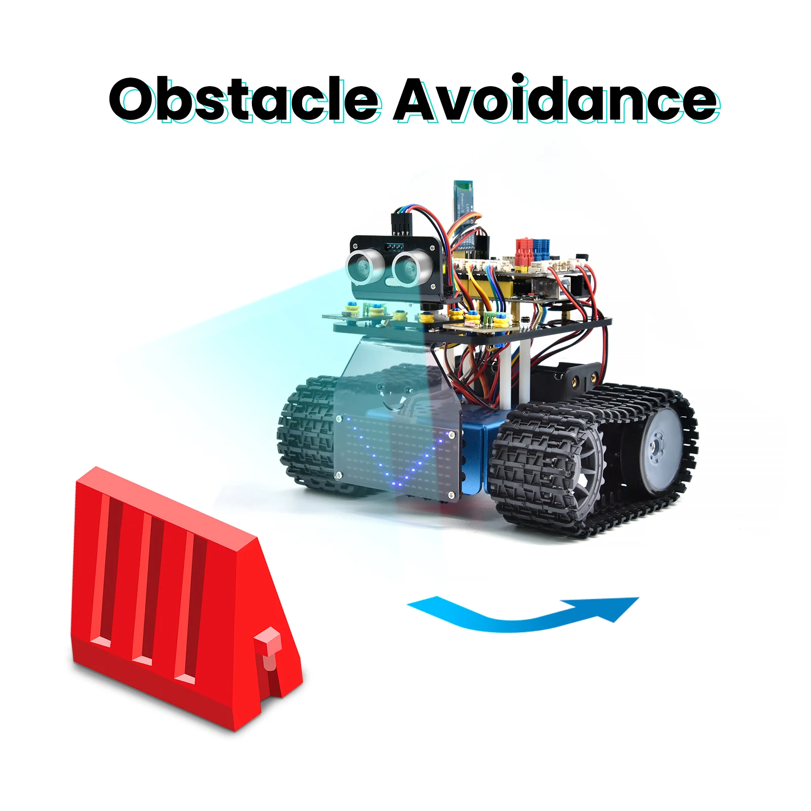 Keyestudio Upgrade Mini Smart Tank Robot V3.0 For Arduino Kit Robot Car DIY Programmable STEM Toys Compatible With Arduino&Mixly