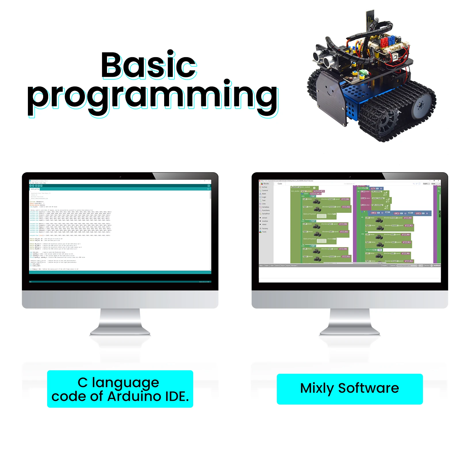 Keyestudio Upgrade Mini Smart Tank Robot V3.0 For Arduino Kit Robot Car DIY Programmable STEM Toys Compatible With Arduino&Mixly